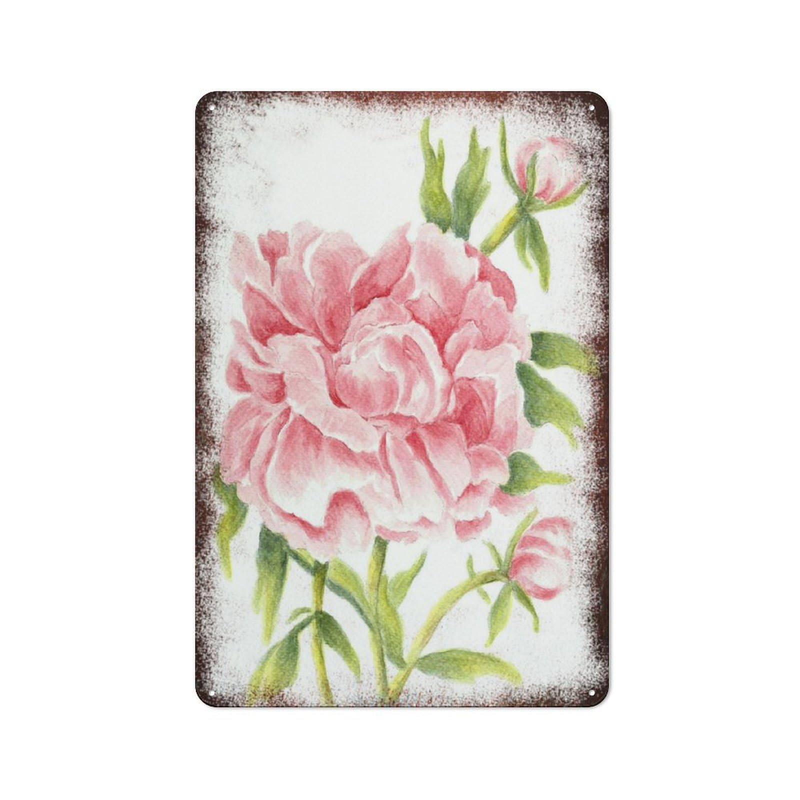 Simple Fresh Flower Art Retro Metal Plaque Household Restaurant Casual Vintage Style Wall Decor Sign 8x12 Inch