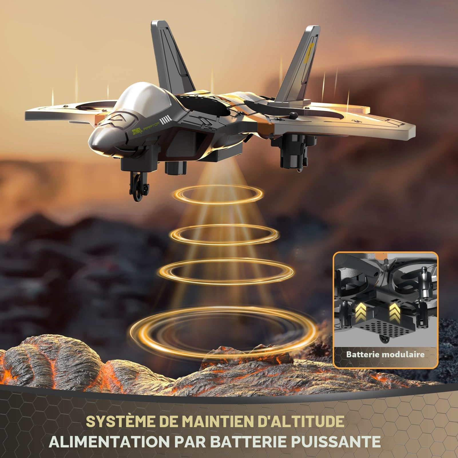 4DRC V17 Avion à Télécommande 2.4GHz en Mousse, Avion RC, Hélicoptère, Quadricoptère pour Adultes et Enfants, Drone Acrobatique avec Sensibilité Gravitationnelle, 2 Batteries Incluses