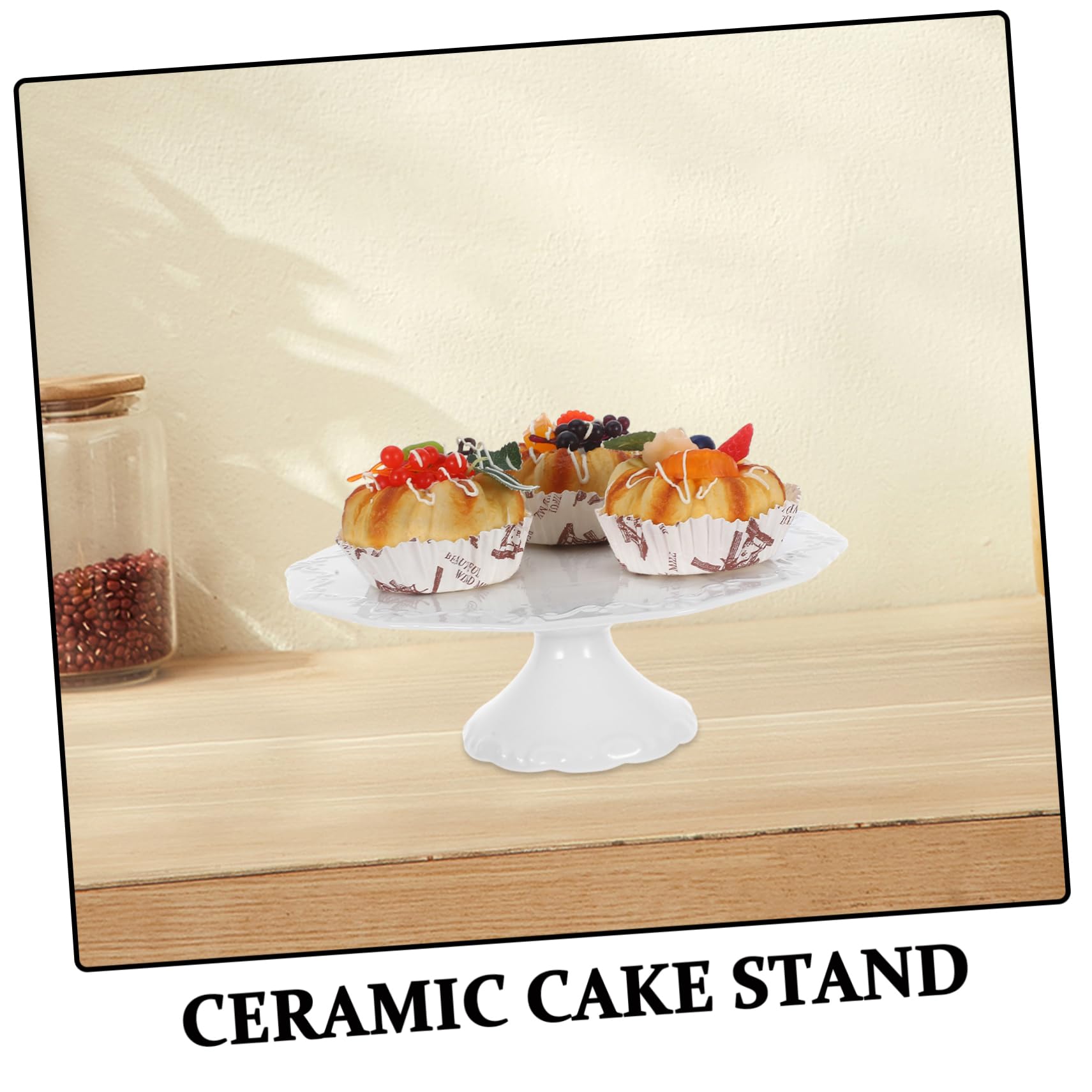 Gatuida Cake Stand in Ceramica Bianco, Supporto Dessert Elegante