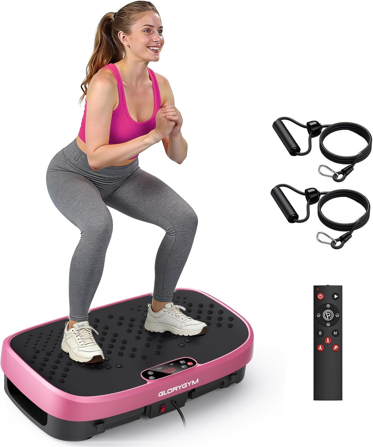 Vibration Plate Exercise Machine - 120 Levels, 350lb Capacity, Quiet Motor with Remote Control for Home Fitness & Weight Loss