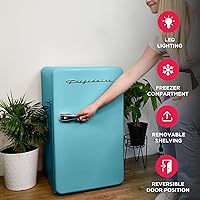 Vista 4 de FRIGIDAIRE EFR372-BLUE - Minirefrigerador prémium de 3.2 pies cúbicos, diseño retro y compacto de esquinas redondeadas, color azul