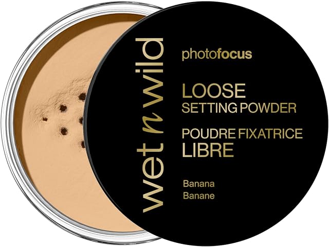 wet n wild Photo Focus Loose Baking Setting Powder, Highlighter Makeup, Suitable for All Skin Tones - Banana