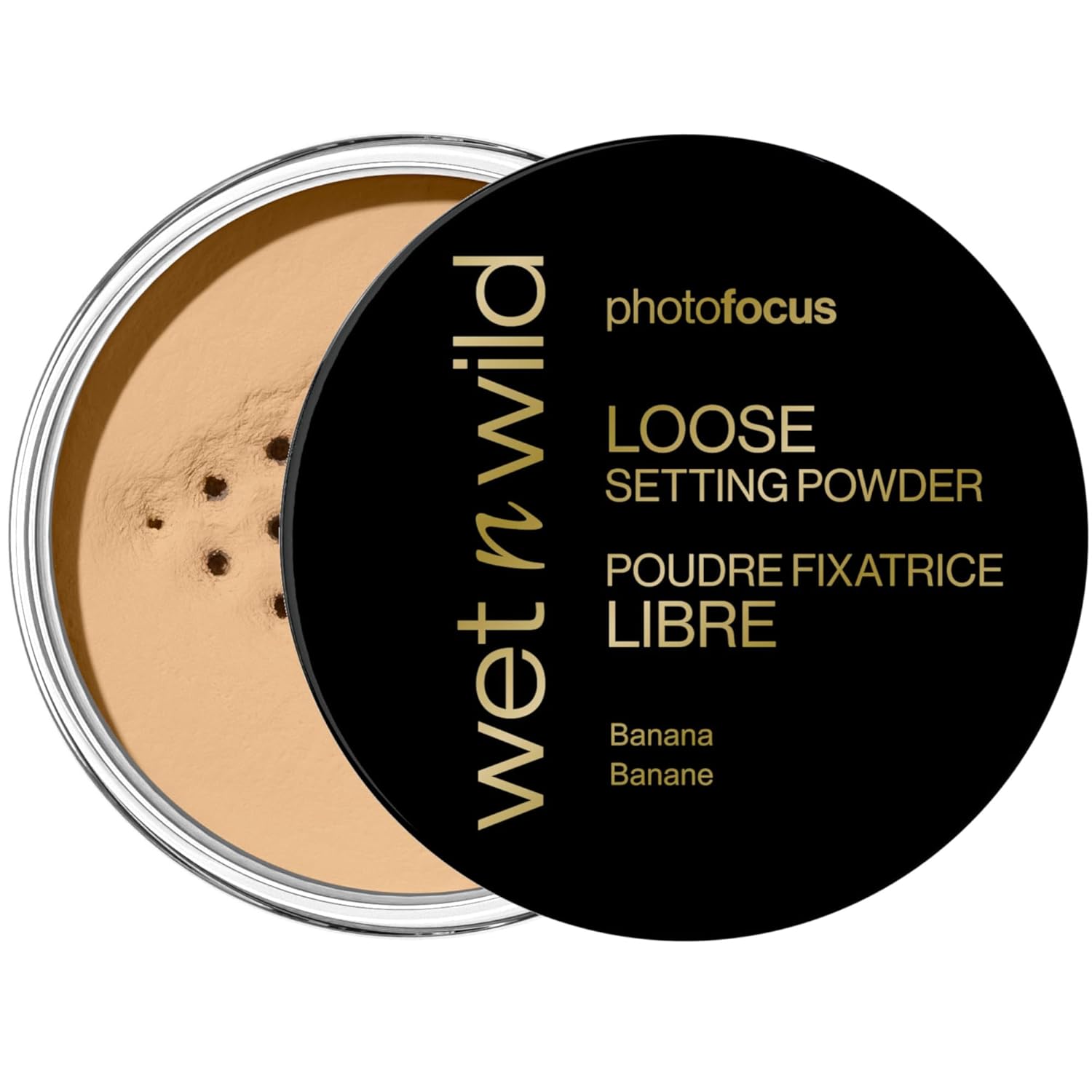 wet n wild Photo Focus Loose Baking Setting Powder, Highlighter Makeup, Suitable for All Skin Tones – Banana