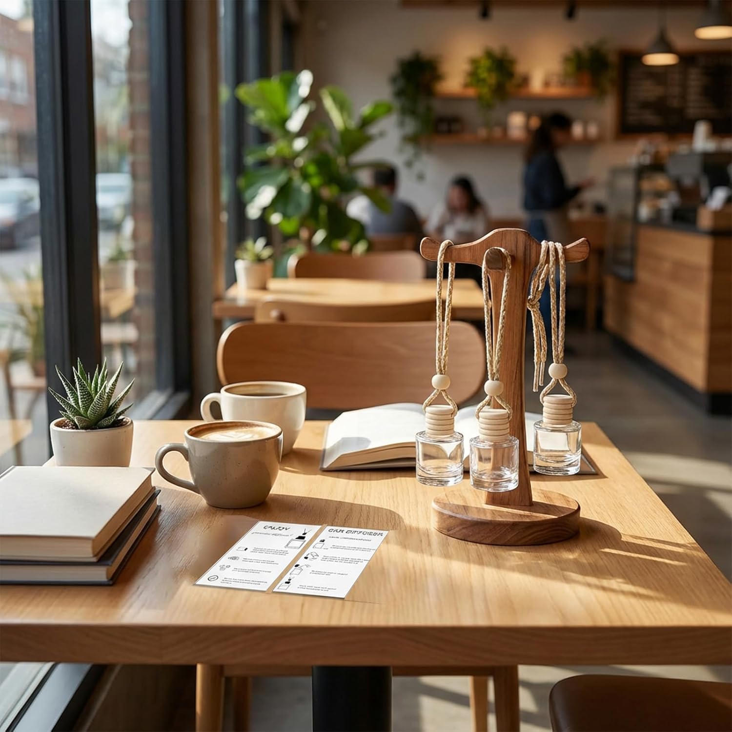 110 Sets Hanging Car Air Freshener Diffuser Bottles with Instruction Card Droppers and 4 x 6'' Resealable Holographic Bag Empty Car Essential Oil Perfume Bottles for Aromatherapy(Cylinder)