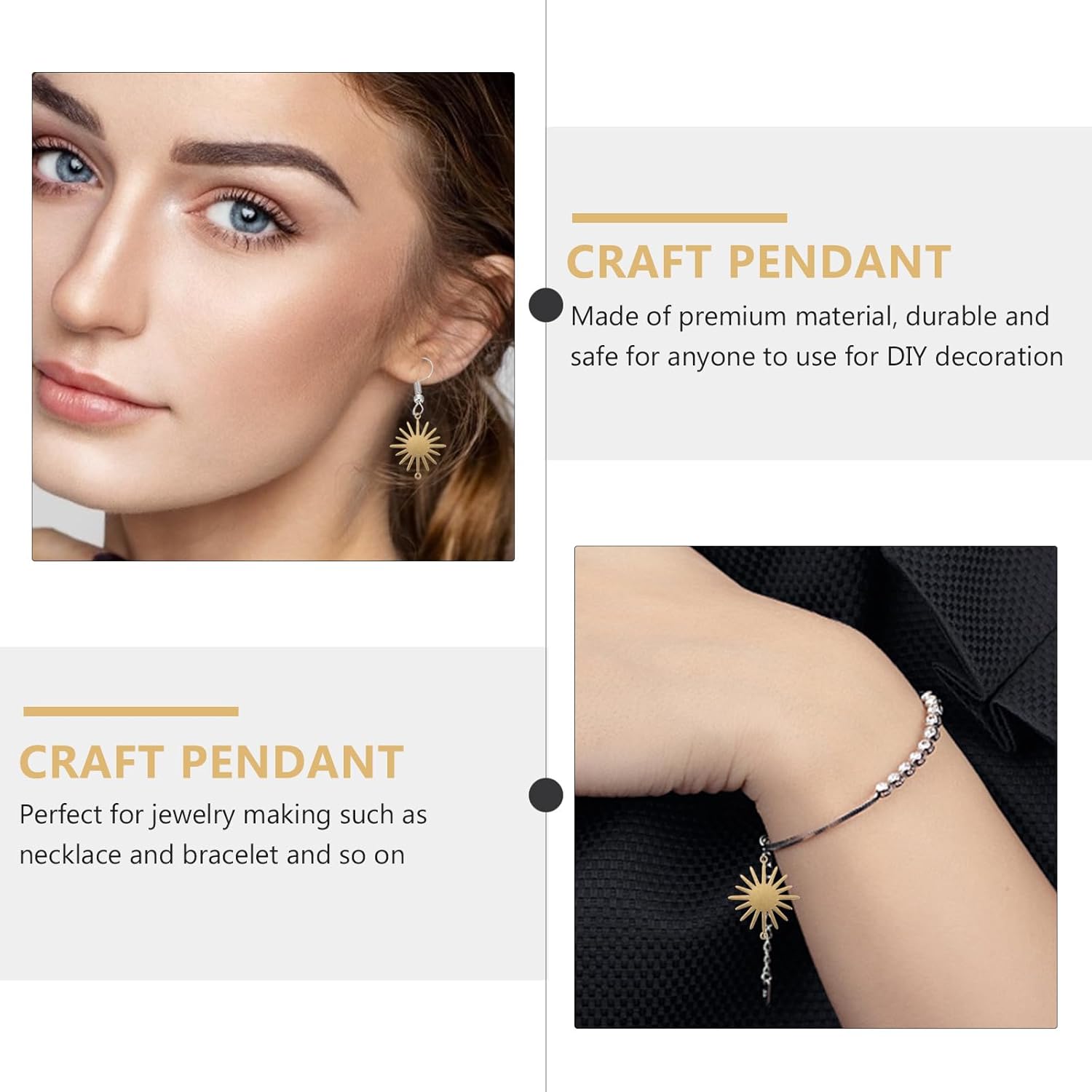 EXCEART Sunflower Pendant 20Pcs Stainless Steel Sun Charms Connectors 0.70X0.51 Inch for Jewelry Making Diy Earrings Bracelets Craft Supplies - Image 5