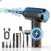 Compressed Air Duster Cleaner, 3-Speed Cordless 50000 RPM Electric Air Duster Rechargable with 8 Switchable Nozzles,Compressed Air Duster with LED Light for PC Laptop Computers Keyboard