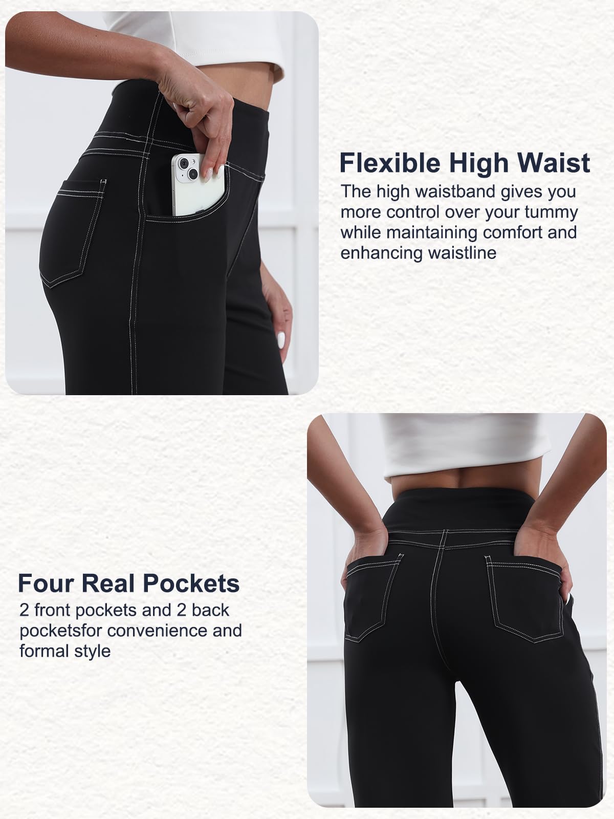 Pantalones de Yoga para Mujer, Pantalon Deportivo con Bolsillos Pierna Recta Pantalones Casuales para Jogging Correr