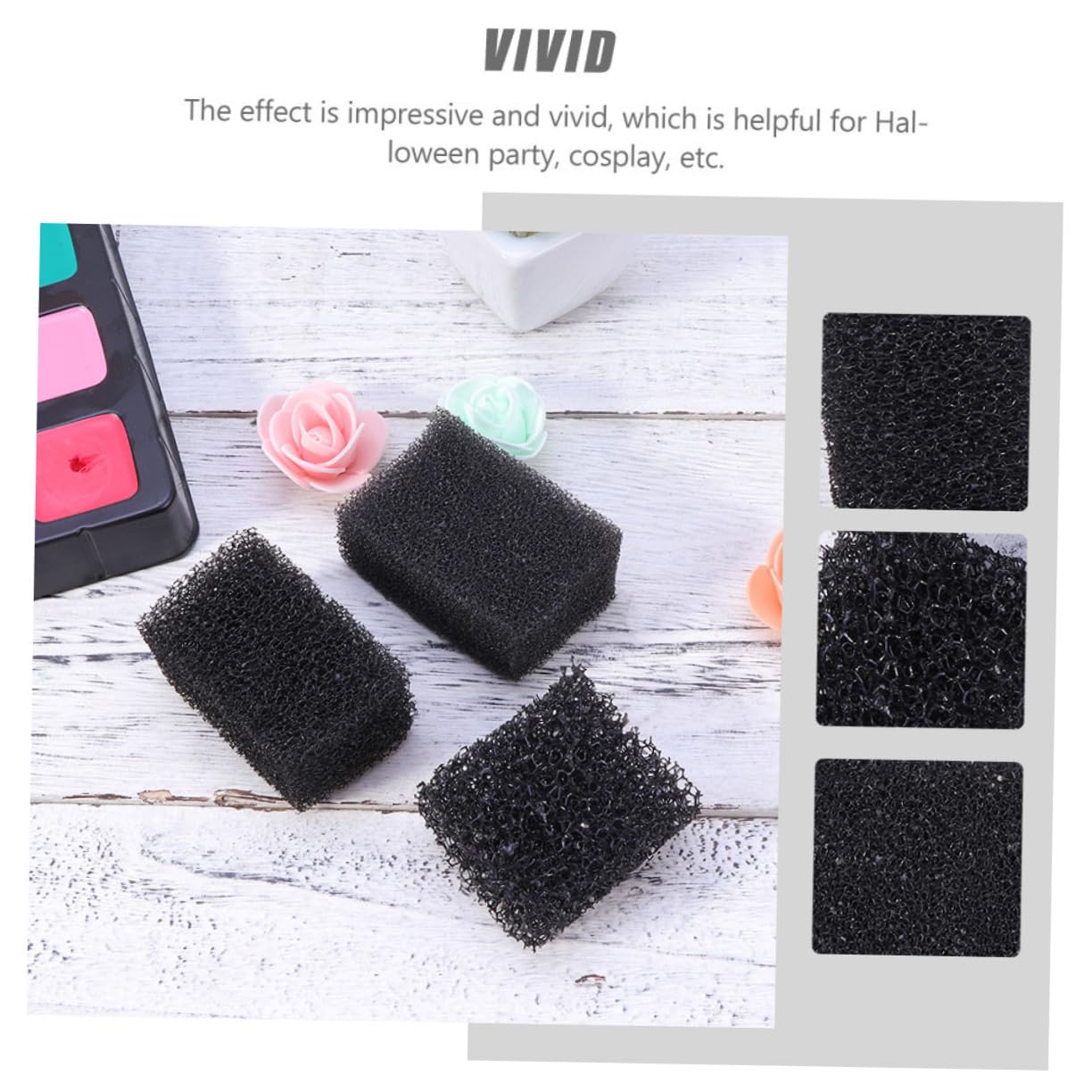 FRCOLOR 32stücke Schwarze Makeup Schwämme Für Halloween Professionelle -schwämme Für Wunden Narben Und Stoppeln Für Special Effects Und Kreative Makeup-anwendungen
