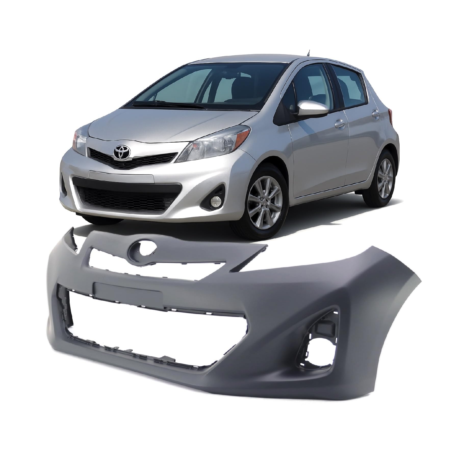 FitParts Compatible with Toyota Yaris 2012–2014 Front Bumper Cover