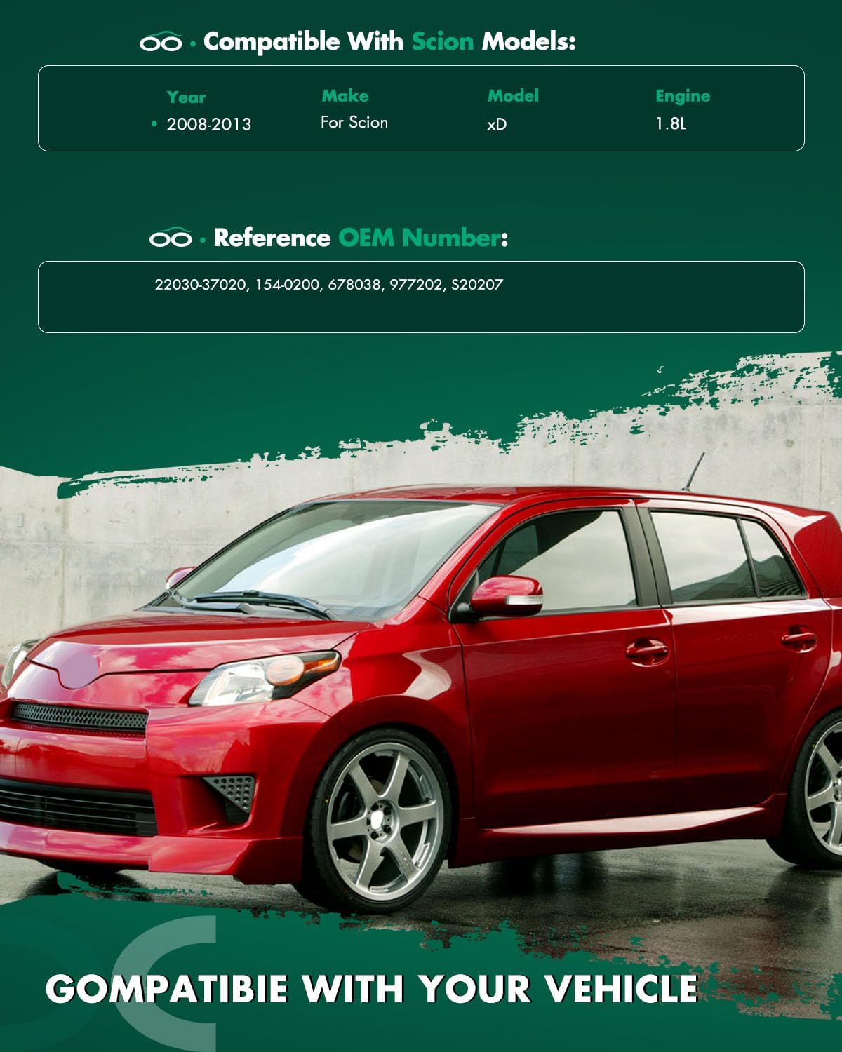 SCITOO Electronic Throttle Body fit for Scion xD 2008 2009 2010 2011 2012 2013 22030-37020, 154-0200, 678038, 977202, S20207