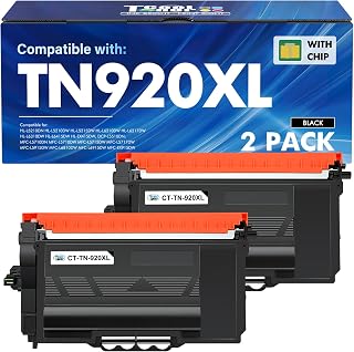 TN920 TN920XL Toner for Brother Printer HL-L6210DW MFC-L5915DW MFC-L5710DW | Compatible for Brother TN 920XL 920 920XXL TN-920XL Black HL-L6210DWT HL-L5210DW HL-L5210DN HL-L5210DWT Printer Black 2 Pack