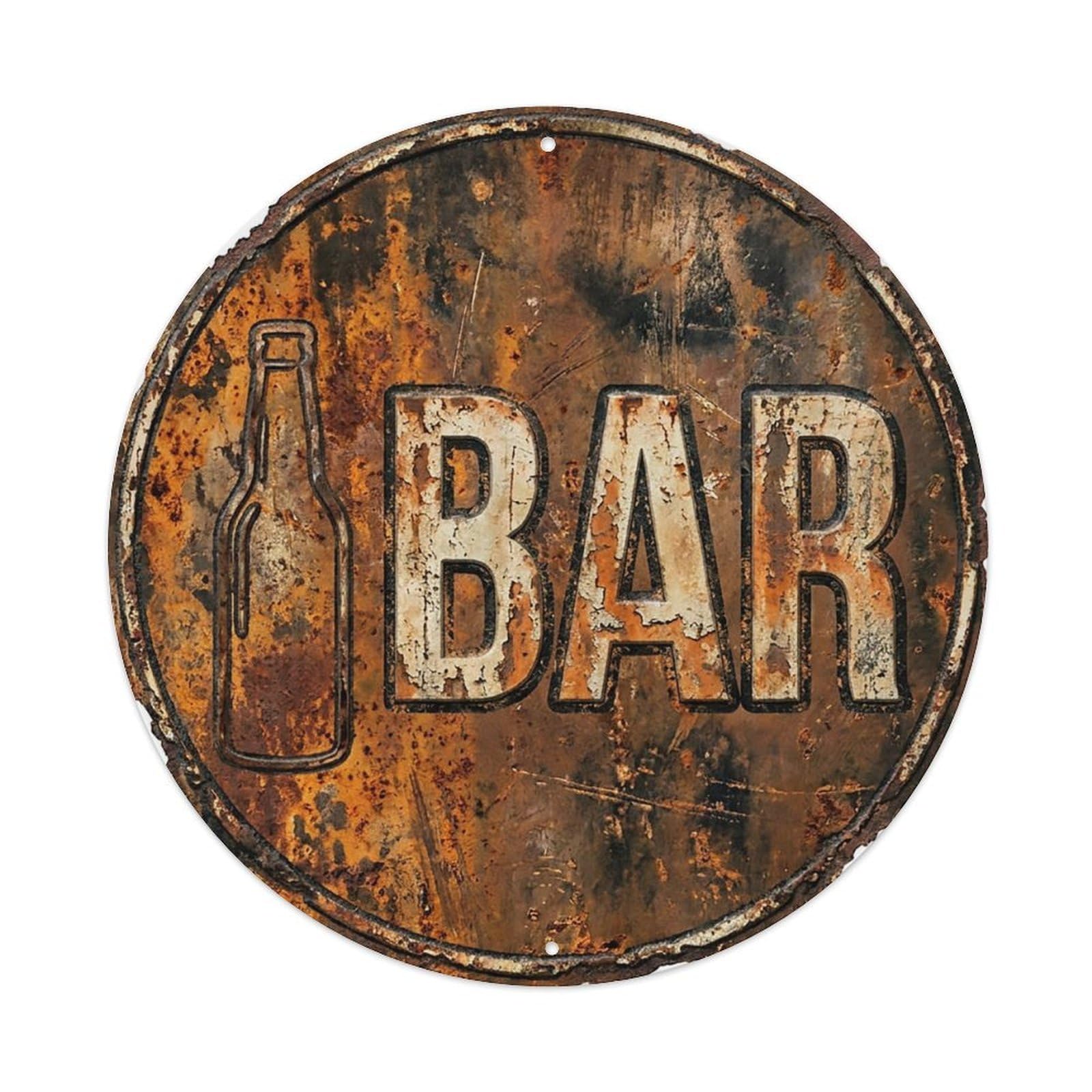 Vintage Beer BAR Rusty Iron Retro for Pub Metal Tin Sign