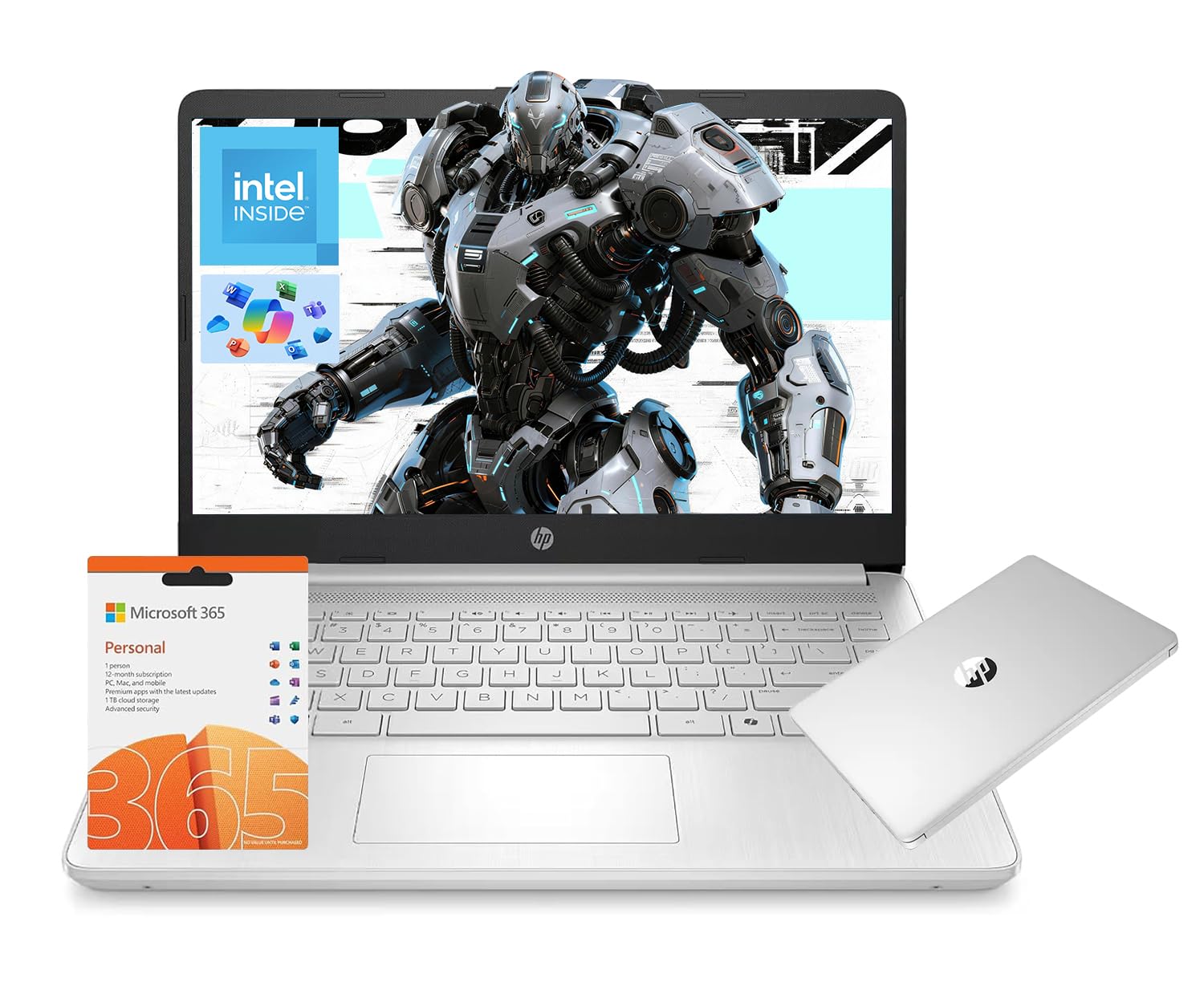 HP 14" AI-Ready-Laptop for Students Home Office, Copilot AI Intel N150 up to 3.6GHz, 4GB RAM 128GB UFS, Windows 11 office-365 1-Y, WiFi6 USB-C HDMI