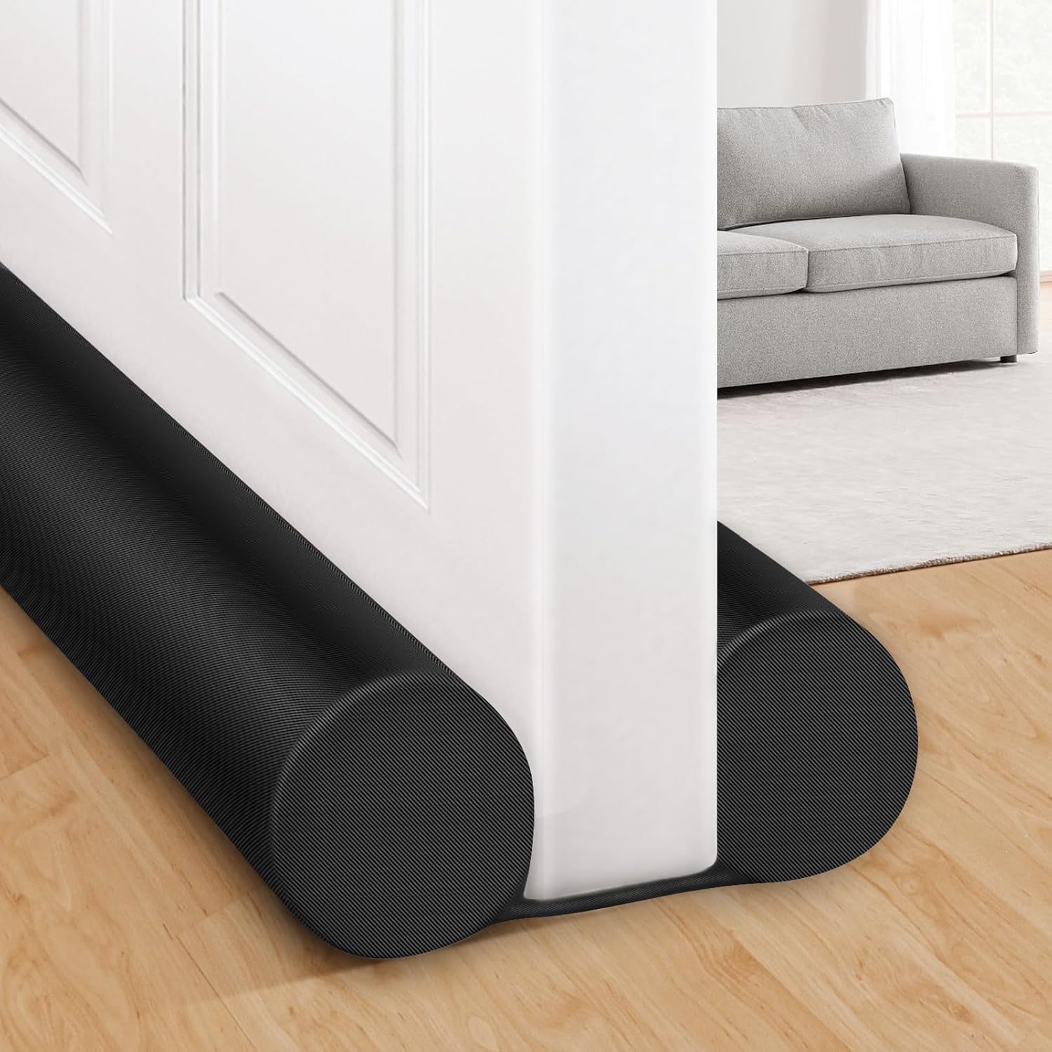 PVC Door Guard Gap Filler for Door Bottom Seal Strip - Sound-Proof, Reduce Noise, Energy Saving Door Stopper for Reduce Door Dust, Door Guard for Home (2, Black)-image-34
