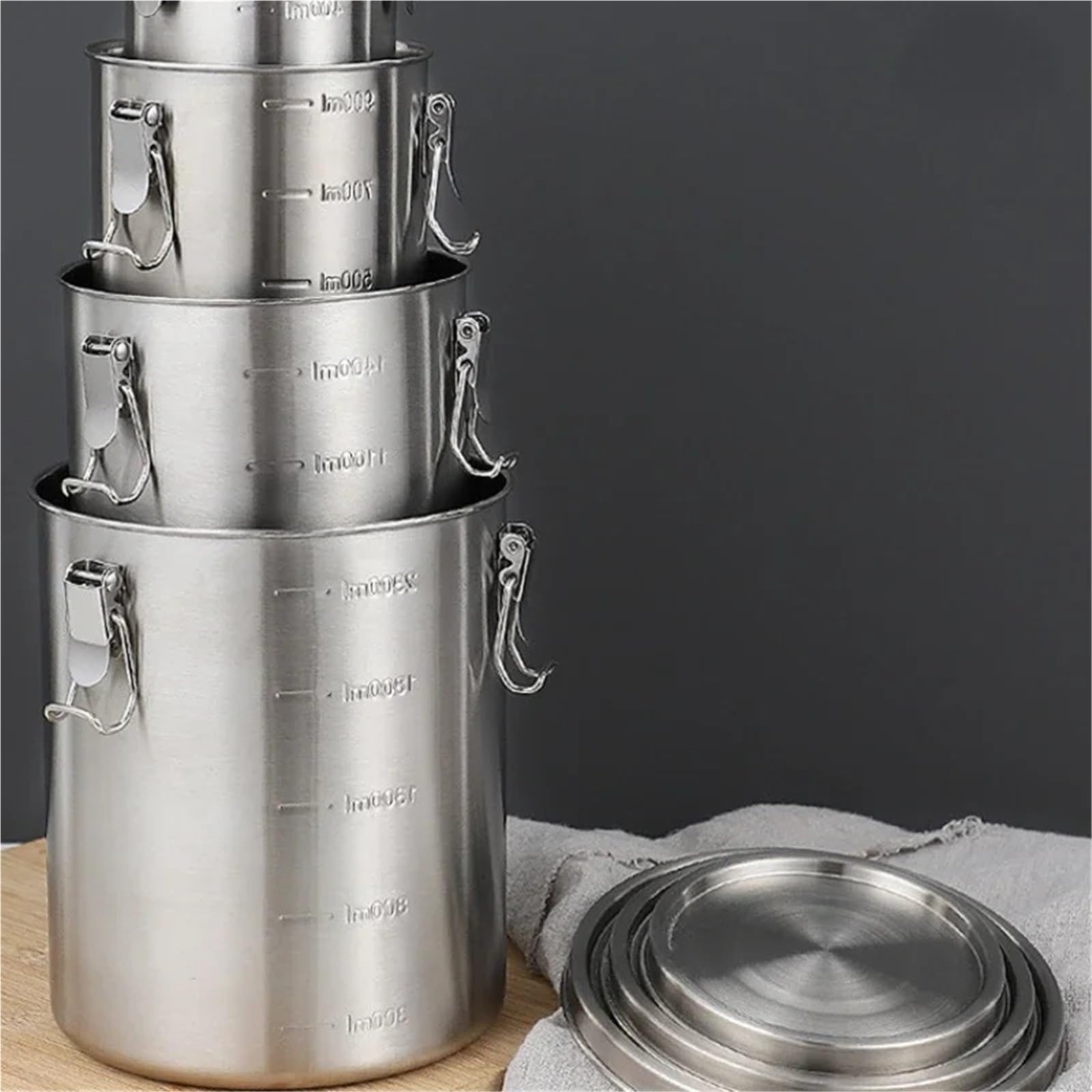 2 stücke Edelstahl Lagerung Tank Versiegelt Tee Getrocknete Obst Küche Einfache Getreide FüR TrockenfrüChte(1000ML)