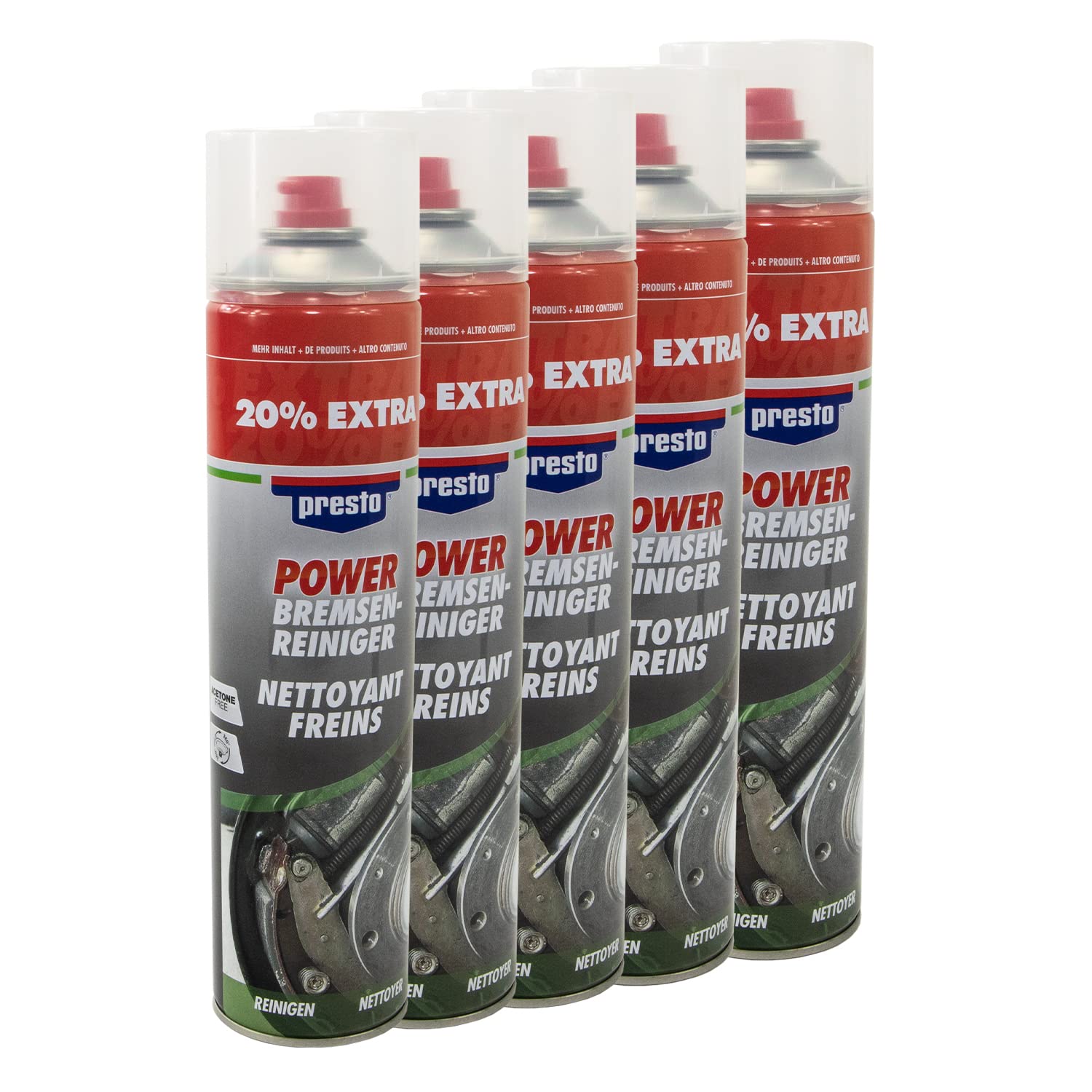 Bremsenreiniger Power Teilereiniger Spray Presto 307287 5 X 600 ml