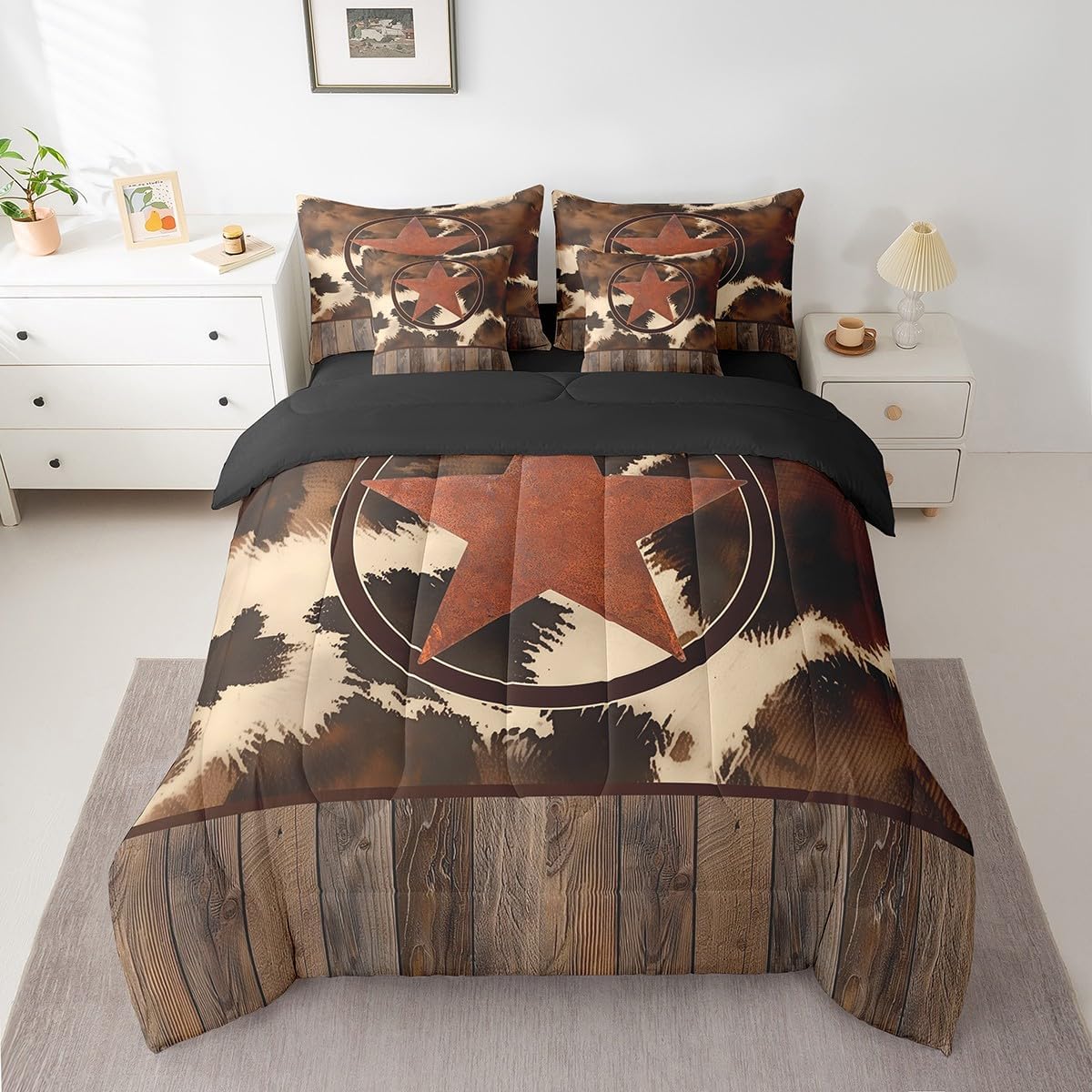 jejeloiu Western Decor Comforter Set with Sheets Twin Size Cowboy Hat Boots Bed in a Bag Set Southwest Native American Design 7 Pieces Bedding Set Boho Bed Set Teal Yellow