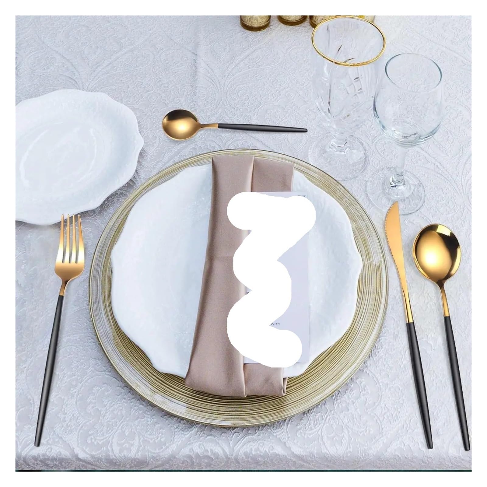 Juego de cubiertos plata 24 Uds., vajilla acero inoxidable, for el hogar, tenedores y cucharas, servicio necesidades diarias for 6(White Silver 24pcs)