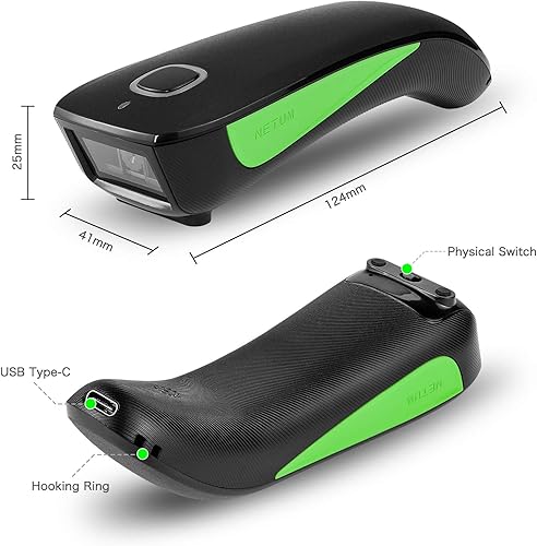 Miniatura 5 de NETUM Mini escáner de código de barras Bluetooth 1D, 3 en 1, portátil, automático, USB, inalámbrico, código de barras, escaneo de pantalla, para