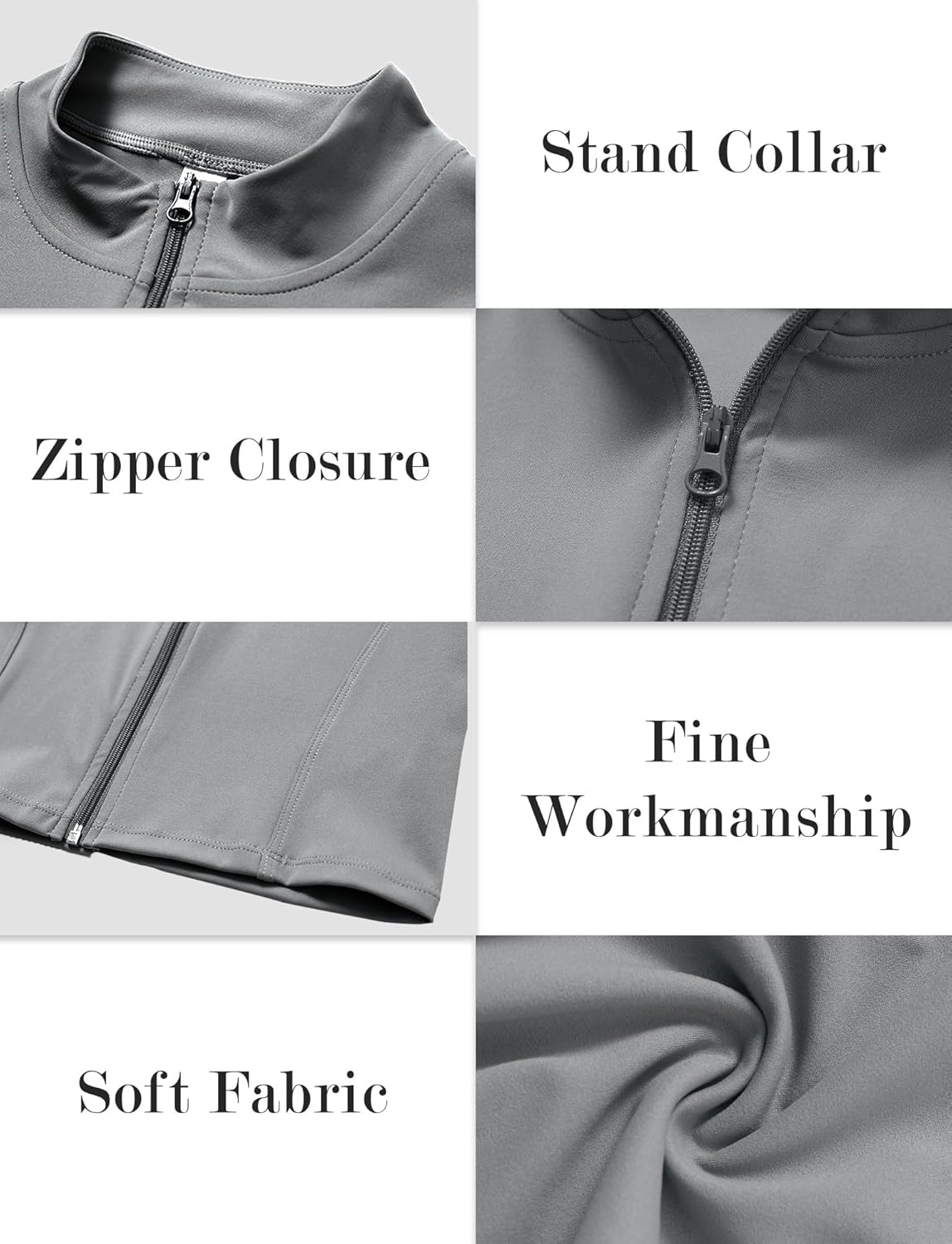 FEOYA Women Long Sleeve Full Zip Workout Crop Jacket Slim Fit Turtleneck Thumbhole Sports Track Jacket Ultra Short 2023