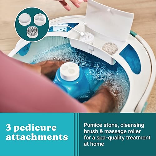 Miniatura 7 de HoMedics Shower Bliss Foot Spa, chorros de agua para masaje de ducha, centro de pedicura con 3 accesorios, control táctil de los dedos, FB-625H