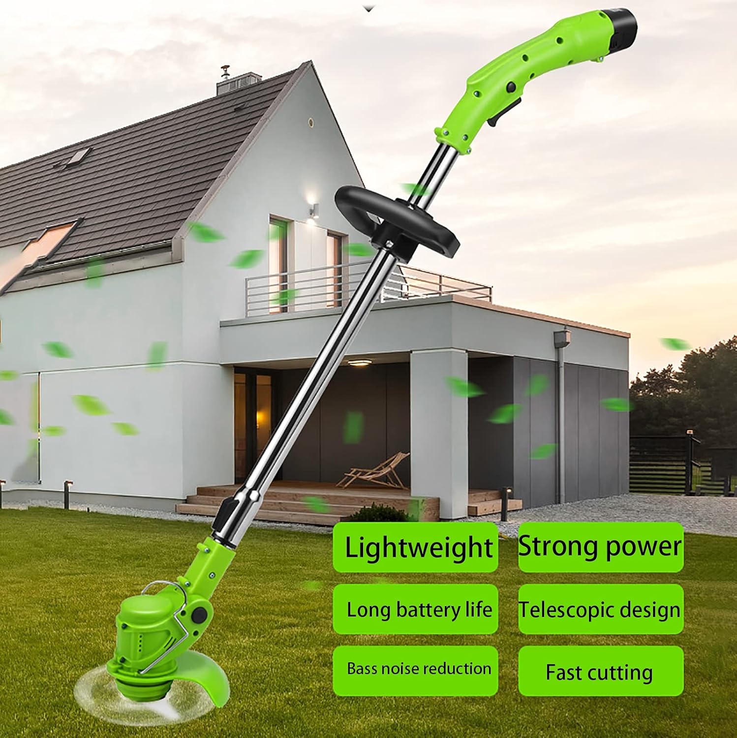 review YRCWZF Cordless Lawn Trimmer, 6000rpm Cordless Grass Trimmer Extendable Telescopic Handle, Cordless Grass Trimmer for Garden Weeding and Maintenance