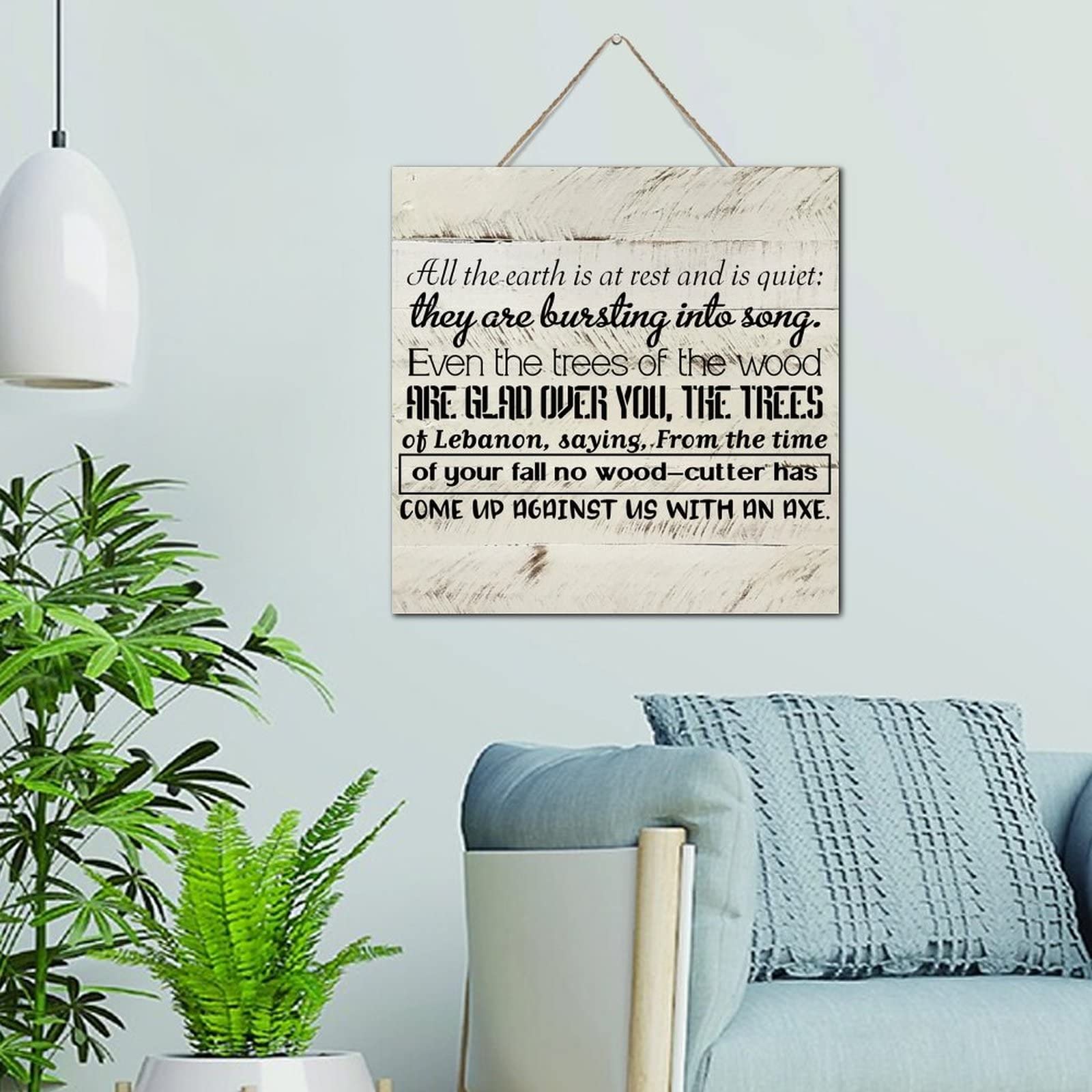 Décoration d'intérieur pour salon - Plaque en bois sérénité et calme