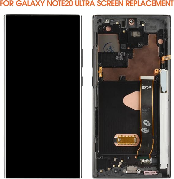 AMOLED Screen for Samsung Galaxy Note 20 Ultra Screen Replacement for Galaxy Note 20 Ultra 5G LCD Screen SM-N985F,SM-N986B Touch Display Digitizer Assembly Repair Parts with Frame (Black)