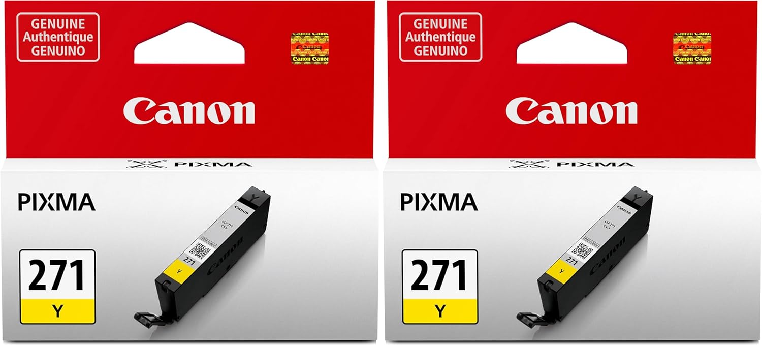 Canon CLI-271 Yellow Compatible to TS5020,TS6020,TS8020,TS9020 Printers (Pack of 2)