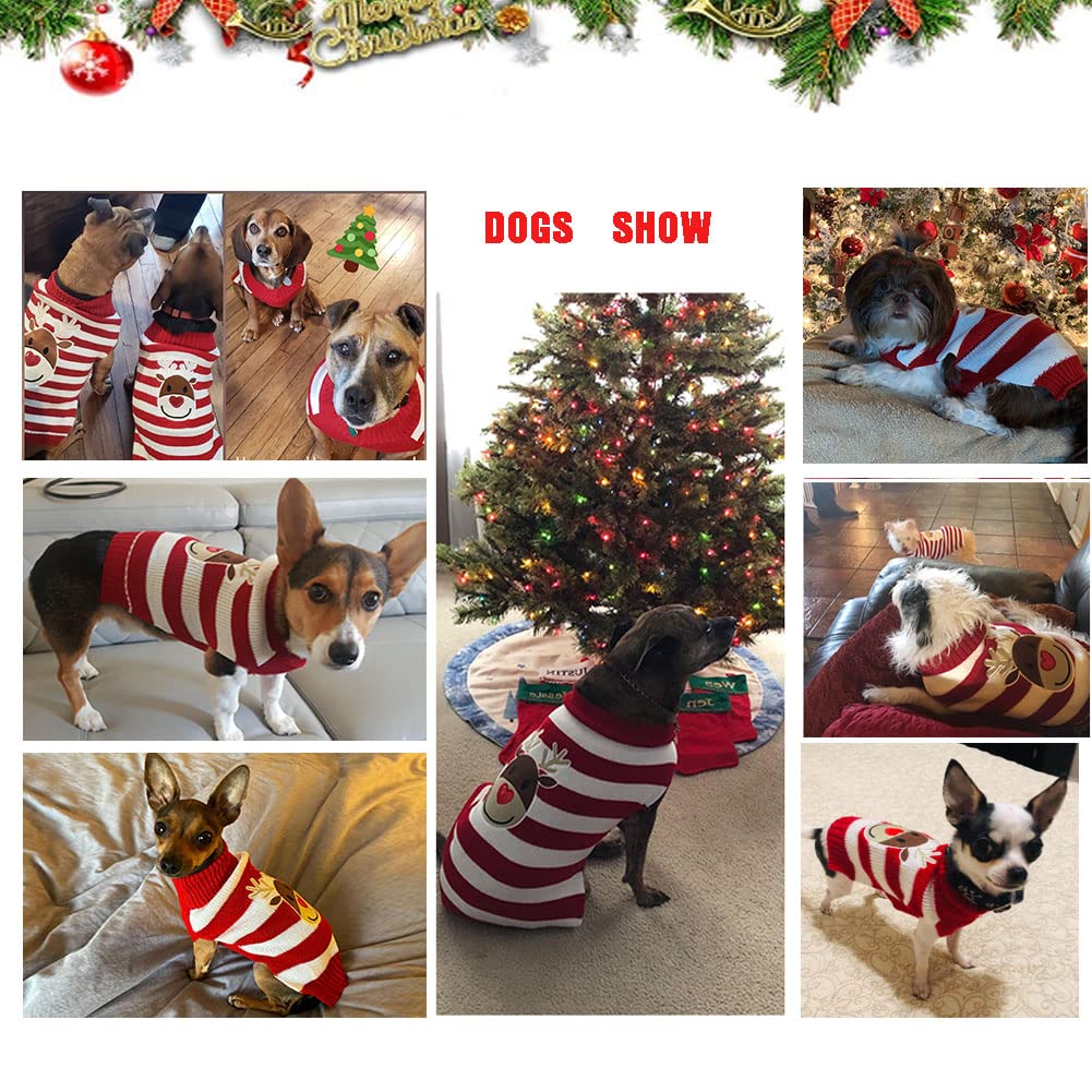 ABRRLO Hunde Pullover Weihnachten Dog Sweater Hundepullover Winter Haustier Strickpullover Hund Weihnachtspullover warme Fashion Urlaub Party Geschenk