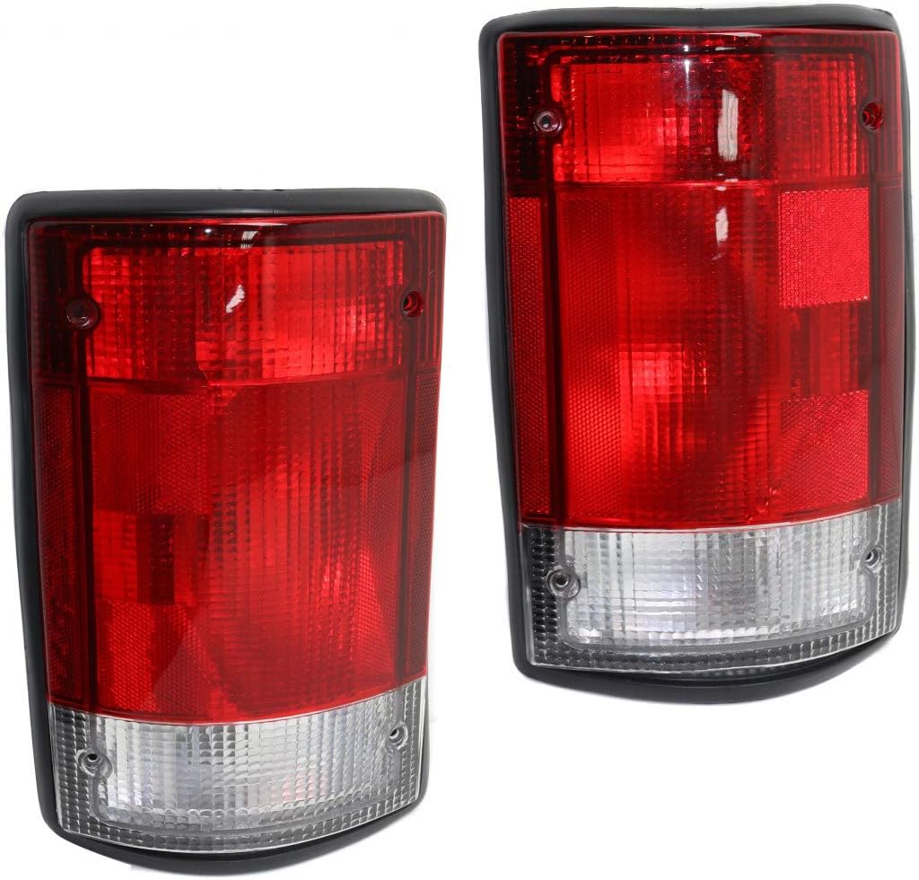 For 2003 Ford E-150 Pair Rear Tail Lights Driver and Passenger Side Assembly Unit FO2800114 FO2801114 | F5UZ 13405A F5UZ 13404A