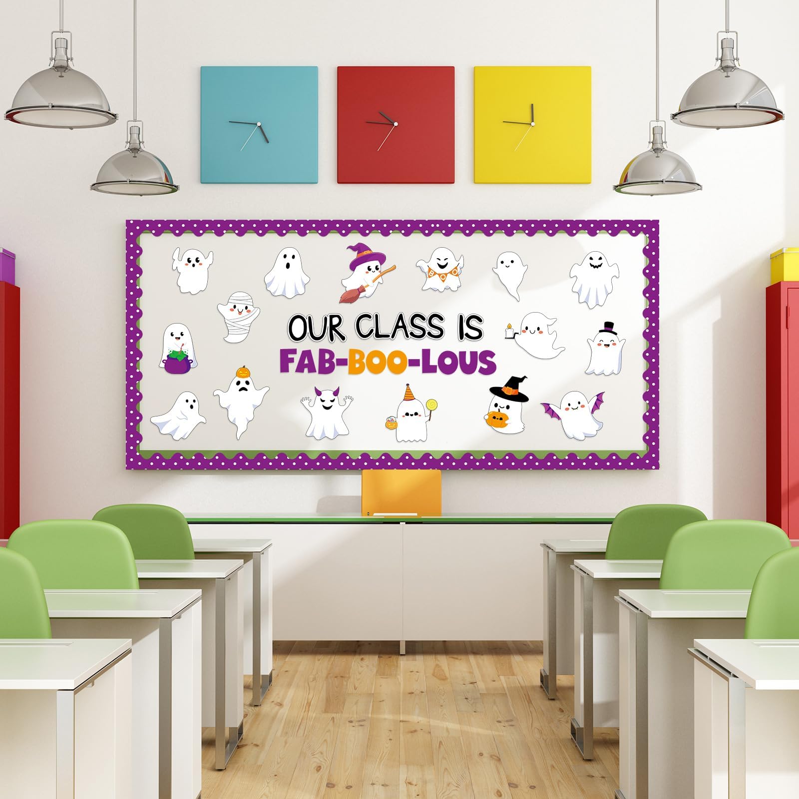 Snapklik.com : Halloween Bulletin Board Decoration Set Cute Ghost Paper ...