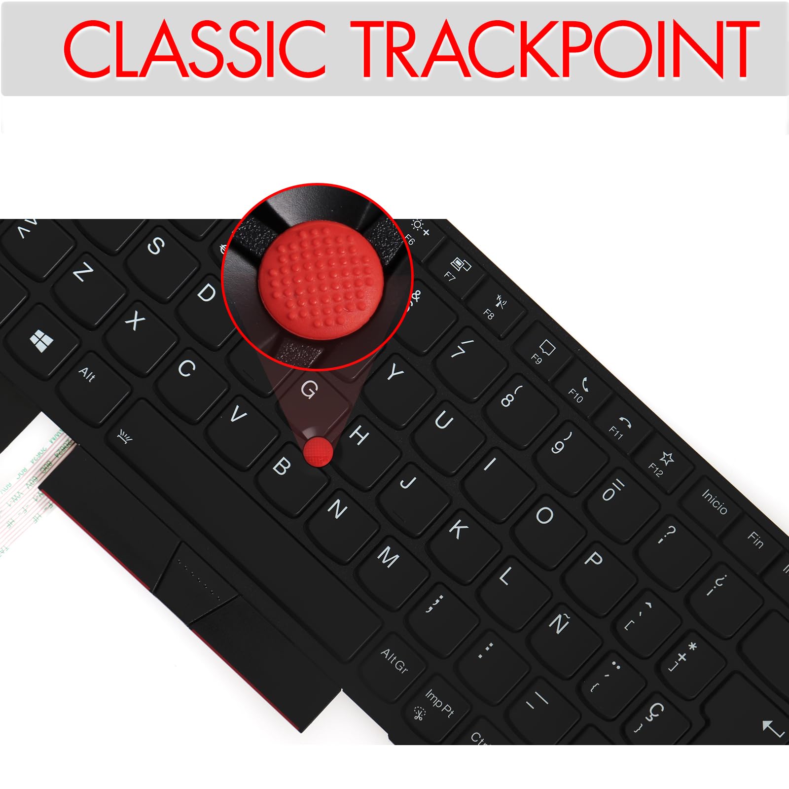 LeFix Tastiera spagnola SP teclado, tastiera di ricambio compatibile con Lenovo Thinkpad T15 Gen 1 Gen 2 (non adatta per T15g T15p), P15s Gen1 Gen2 (non adatta per P15 P15v)