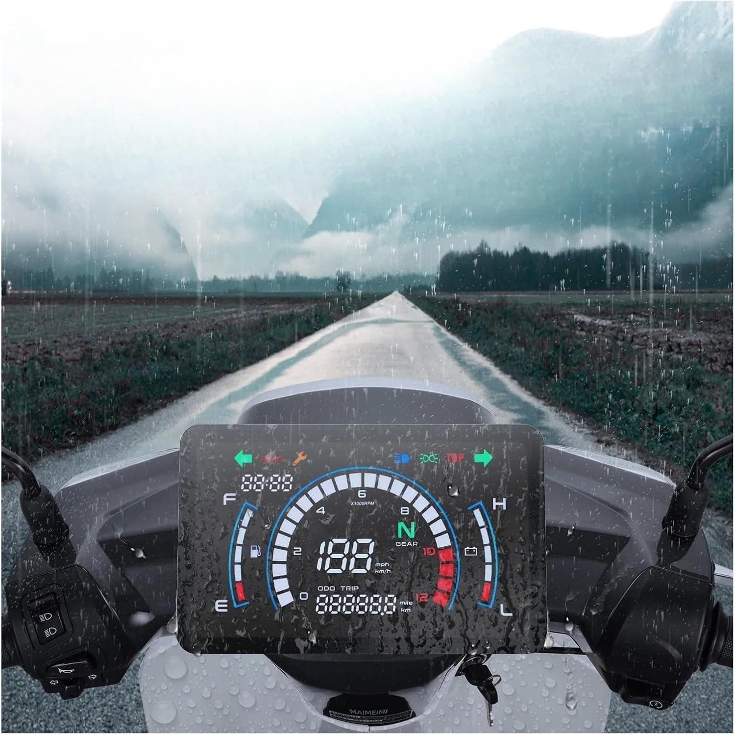 Motorcycle Speedometer Gauge Motorcycle Instrument Dashboard Odometer Digital Tachometer Gauge Motorbike RPM for EX5 Dream/EX5 Ipowed