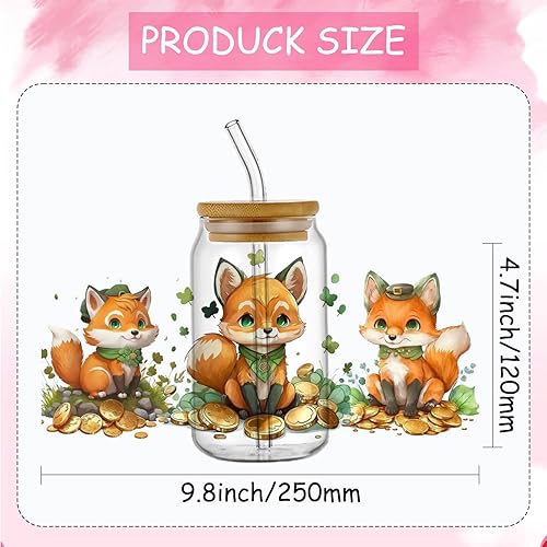 Miniatura 2 de YOKUSHI Envolturas de vasos UV DTF para 16 onzas, 15 hojas de calcomanías con temática de animales del bosque, envolturas UV DTF, calcomanías de