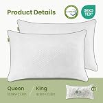 Queen Cooling Shredded Memory Foam Pillow for Sleeping, Queen Pillows Set of 2 for Hot Sleepers Adjustable Firm Pillow for Side, Back, Stomach Sleepers