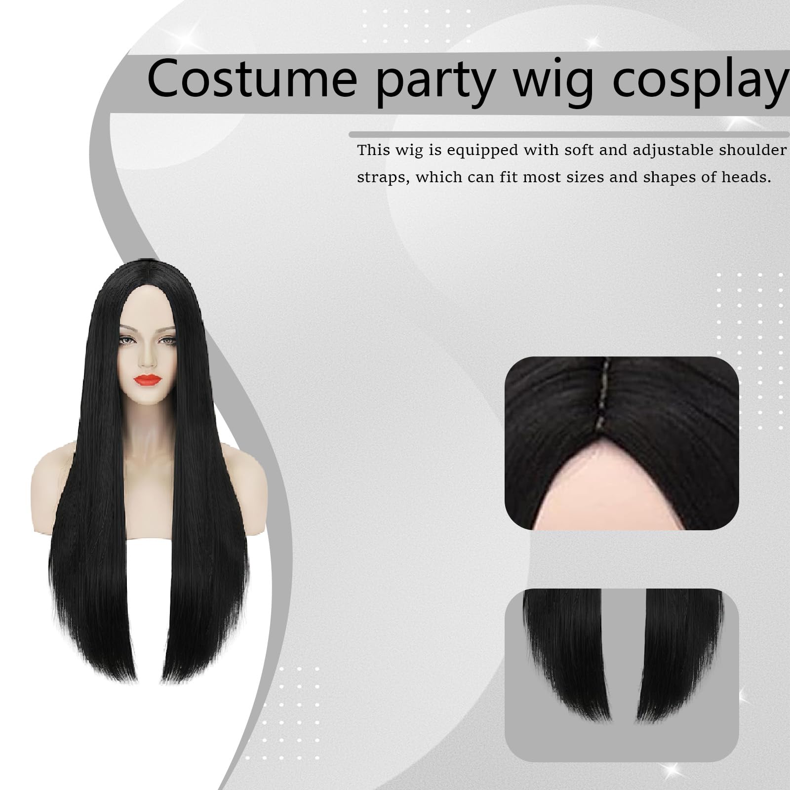 Long Black Wig - Image 3