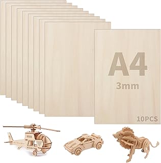 10 Stück 300x210x3mm Sperrholzplatte, Lindensperrholz,Dünne Blätter aus Balsaholz, Für DIY-Modellkunsthandwerk, Schnitzereien und Schiffsmodellbauprojekte