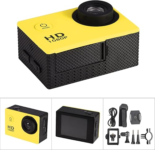 Miniatura 9 de Impermeable al aire libre Ciclismo Deportes Mini DV Acción Cámara Videocámara (amarillo)