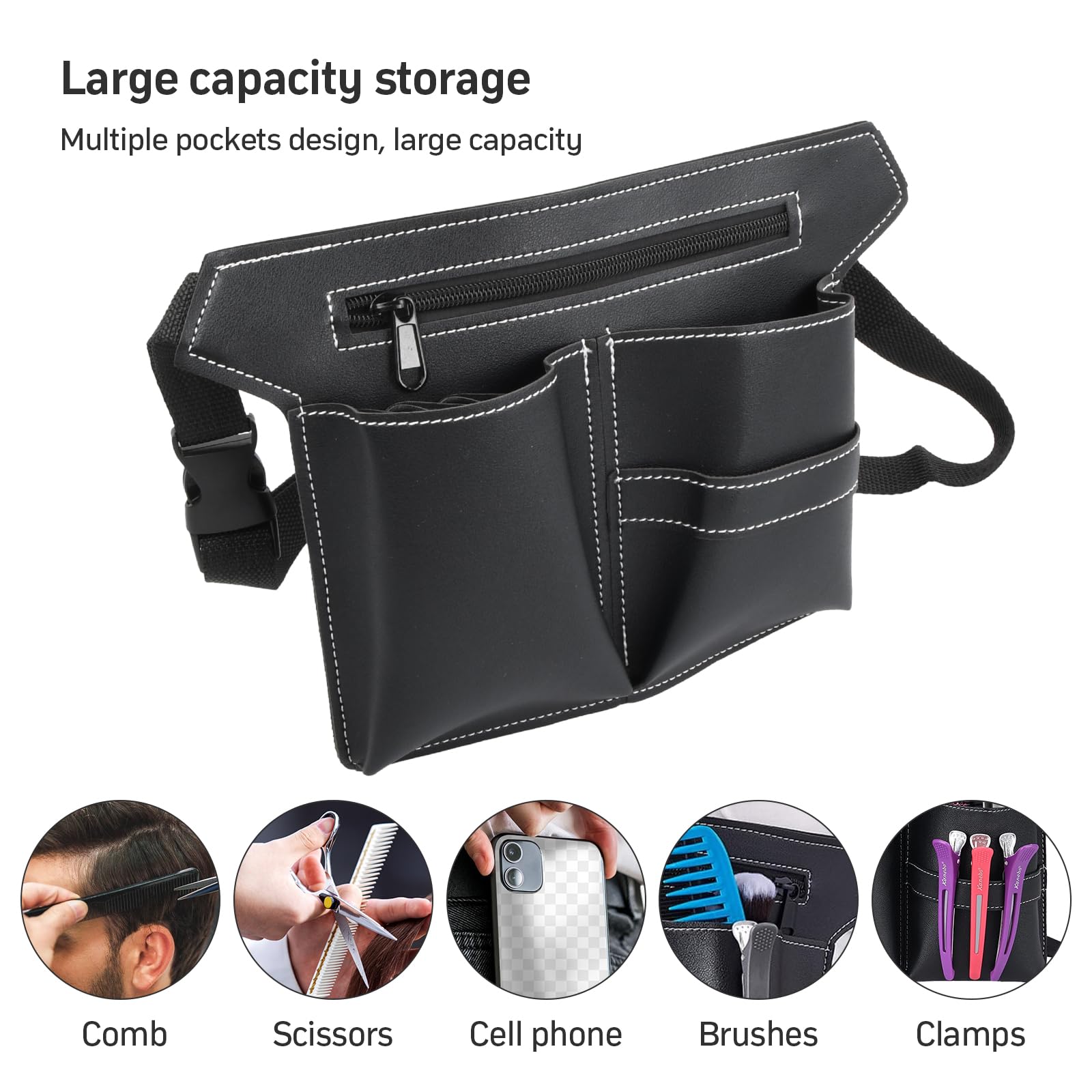 Nivofu Borsa per Parrucchiere, Borsa per Attrezzi da Parrucchiere, Borsa per Forbici da Parrucchiere, Custodia per Parrucchiere con Tasca Multipla, Borsa per Attrezzi Professionale da Parrucchieri