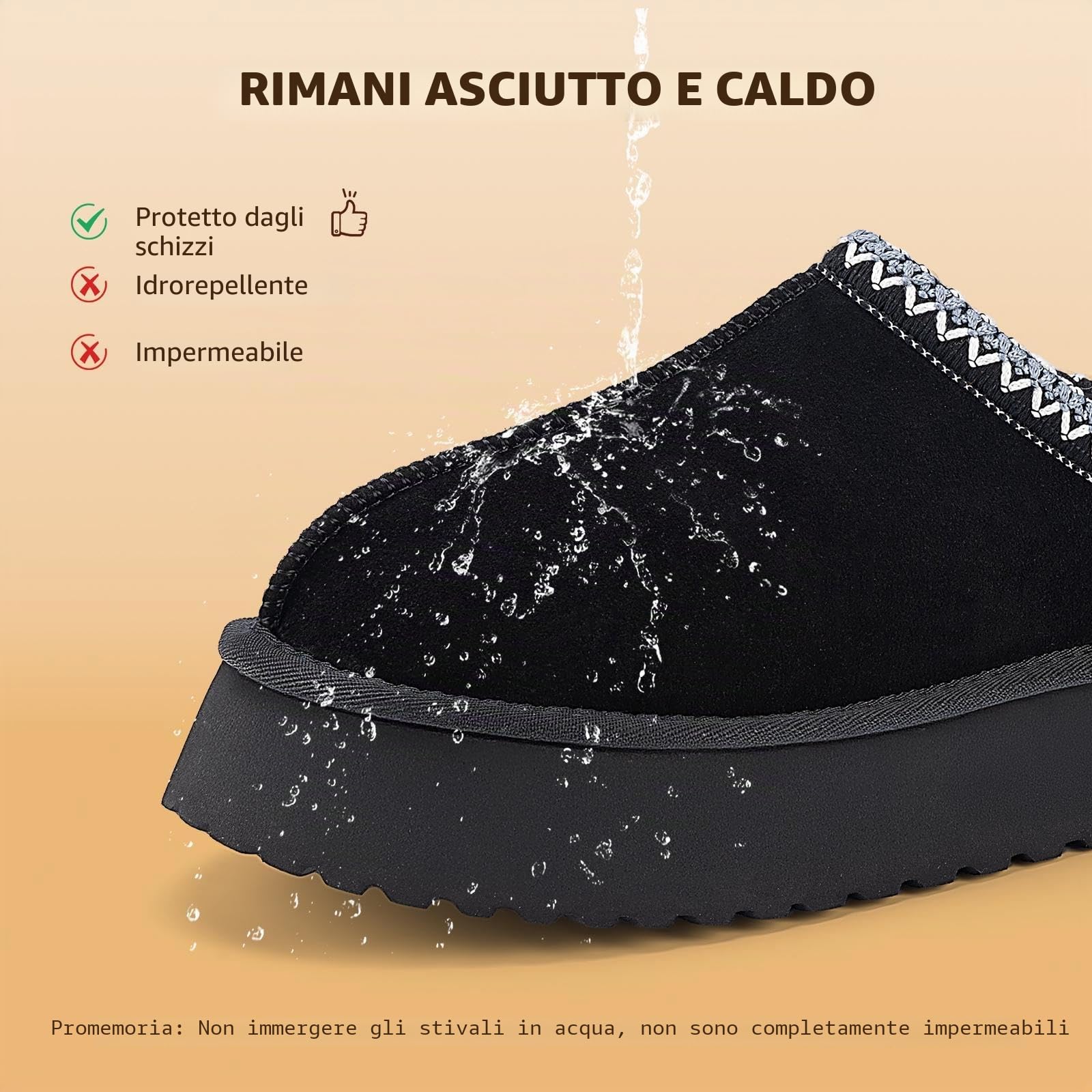 Mishansha Donna Pantofole Invernali Pelose Chiuse Ciabatte 36-42 EU | Scarpe Invernali, Calde, Leggere, All'interno, All'esterno, Passeggiate, Antiscivolo,Spessa 4 cm