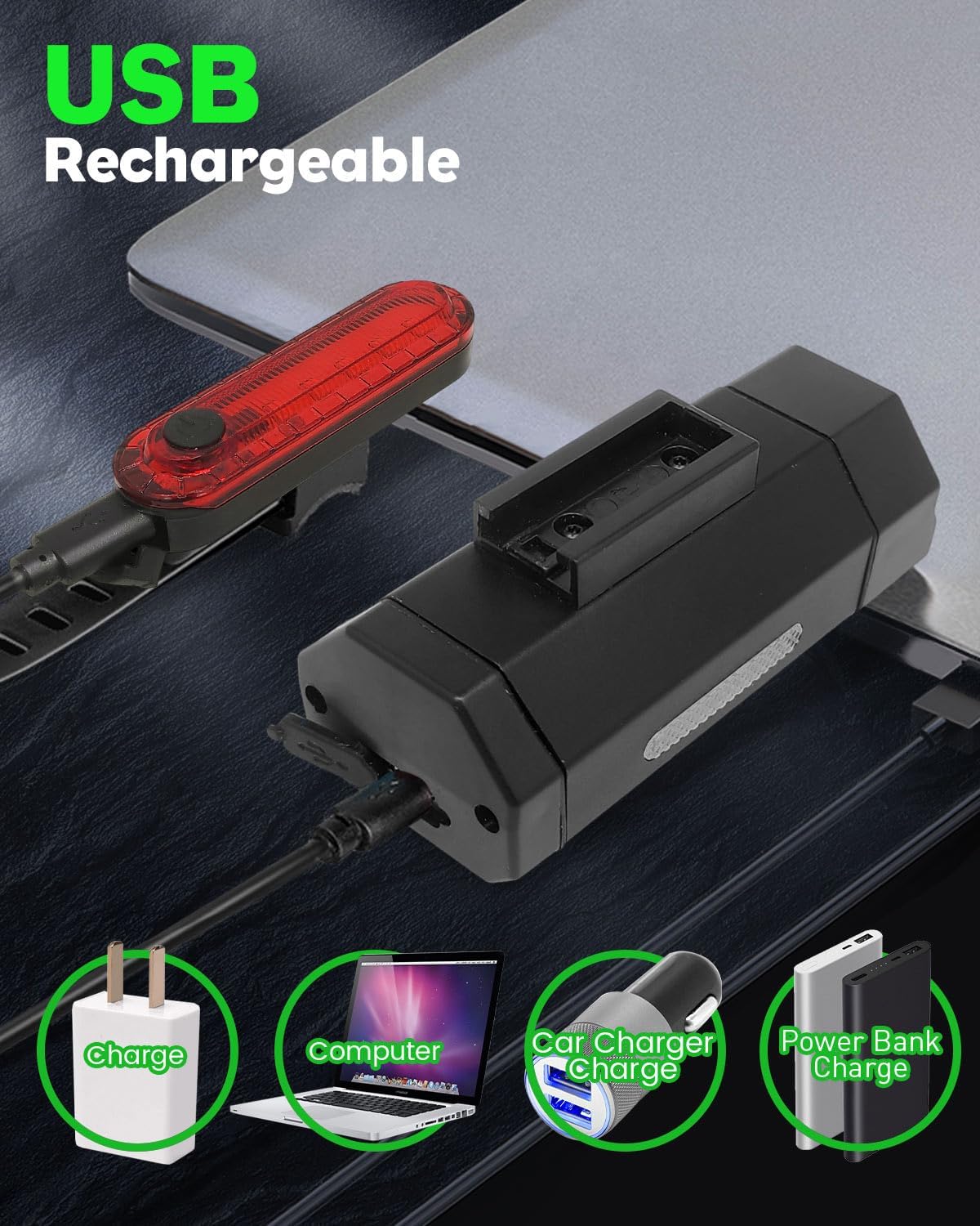 Victoper Bike Lights, High Lumen LED Dirt Bike Lights for Night Riding, Rechargeable Bike Light