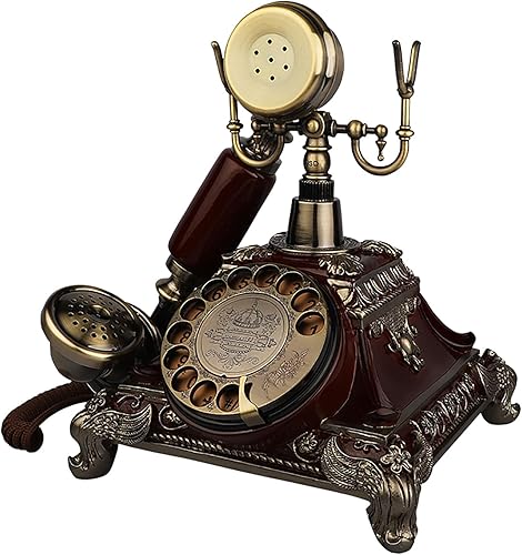 Retro Rotary Phones for Landline, Vintage Corded Desk Phone, Classic Old Fashioned Wired Telephone with Mechanical Ringer for Office and Home