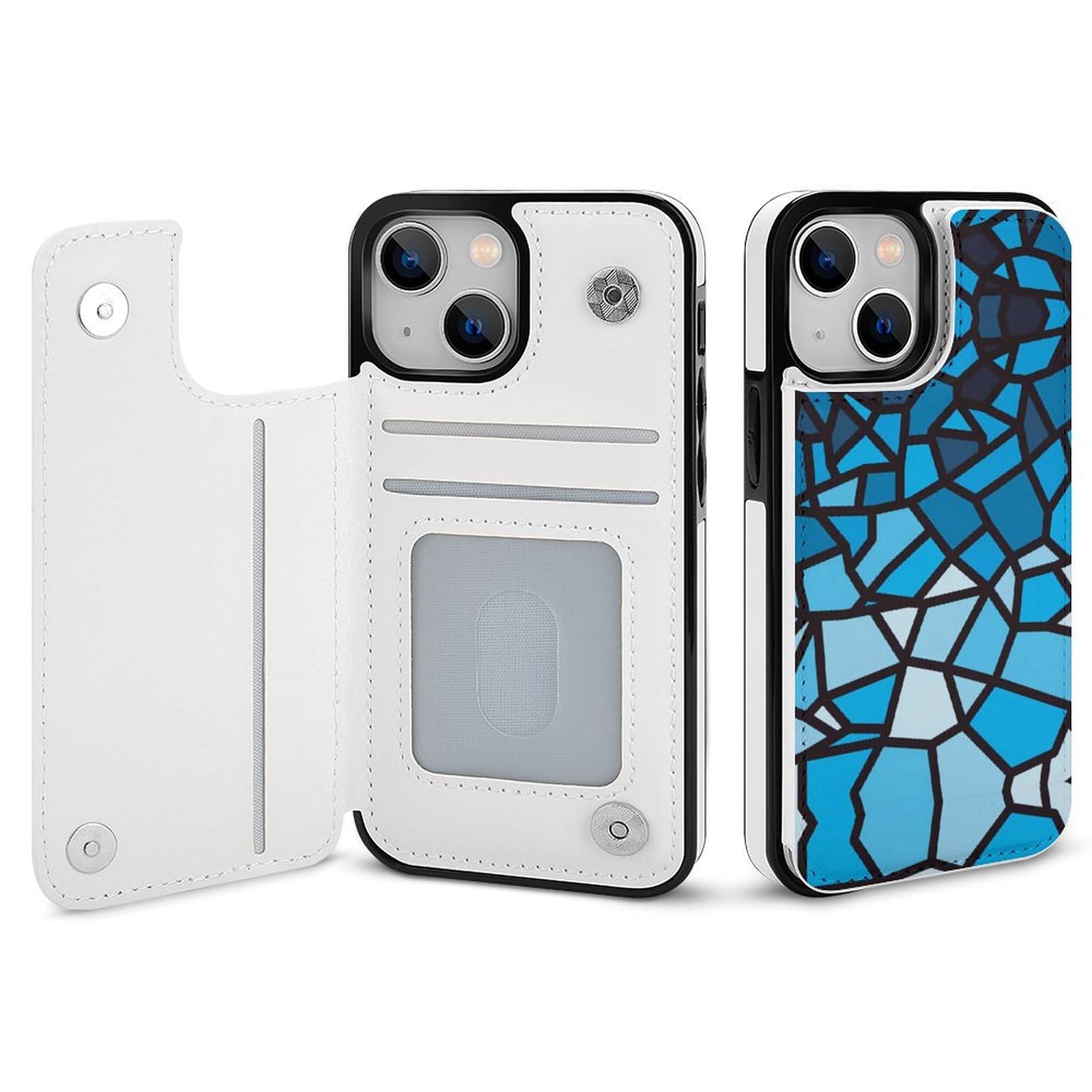 Amazon.co.jp: iPhone 13 Proケース 手帳型 ブルーガラス スマホケース