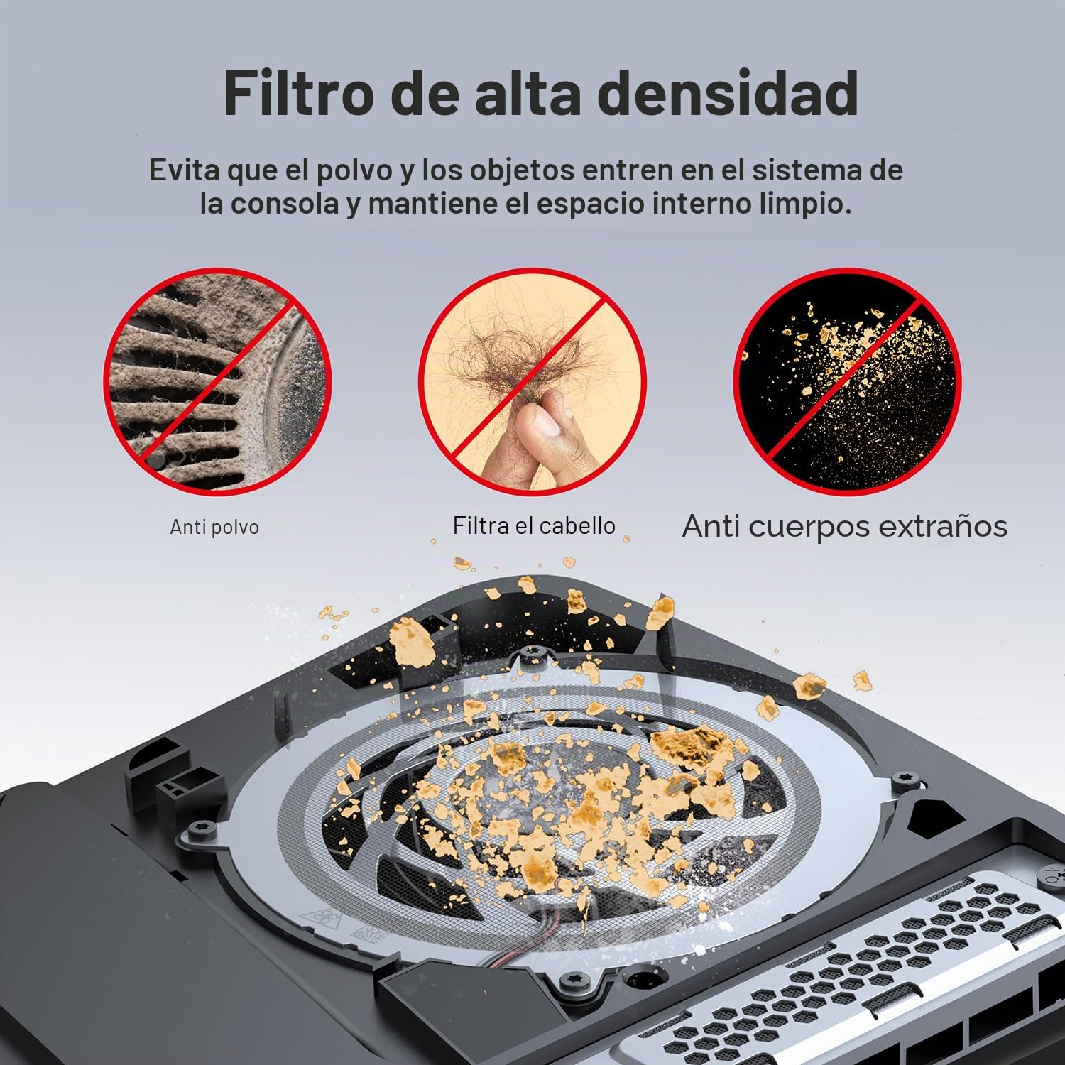 GRAUGEAR Juego de filtros de polvo de alta calidad para PS5 Slim & Pro – Incluye cubierta antipolvo para SSD M.2, cubiertas de silicona y cepillos de limpieza, mejora la longevidad