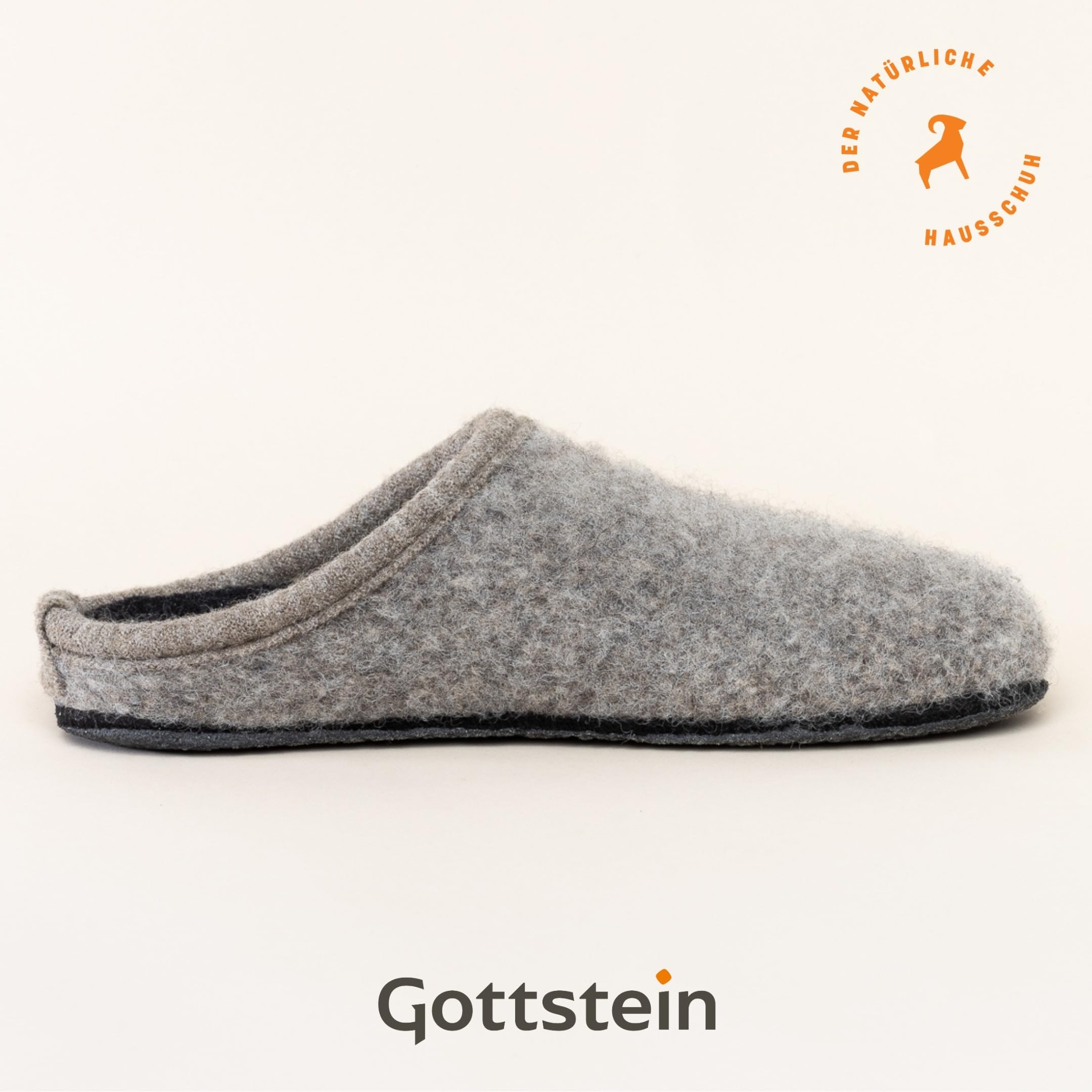 Gottstein Filz-Hausschuh ALP-COMFORT NATUR - Damen & Herren Pantoffel aus seltenen Wollen