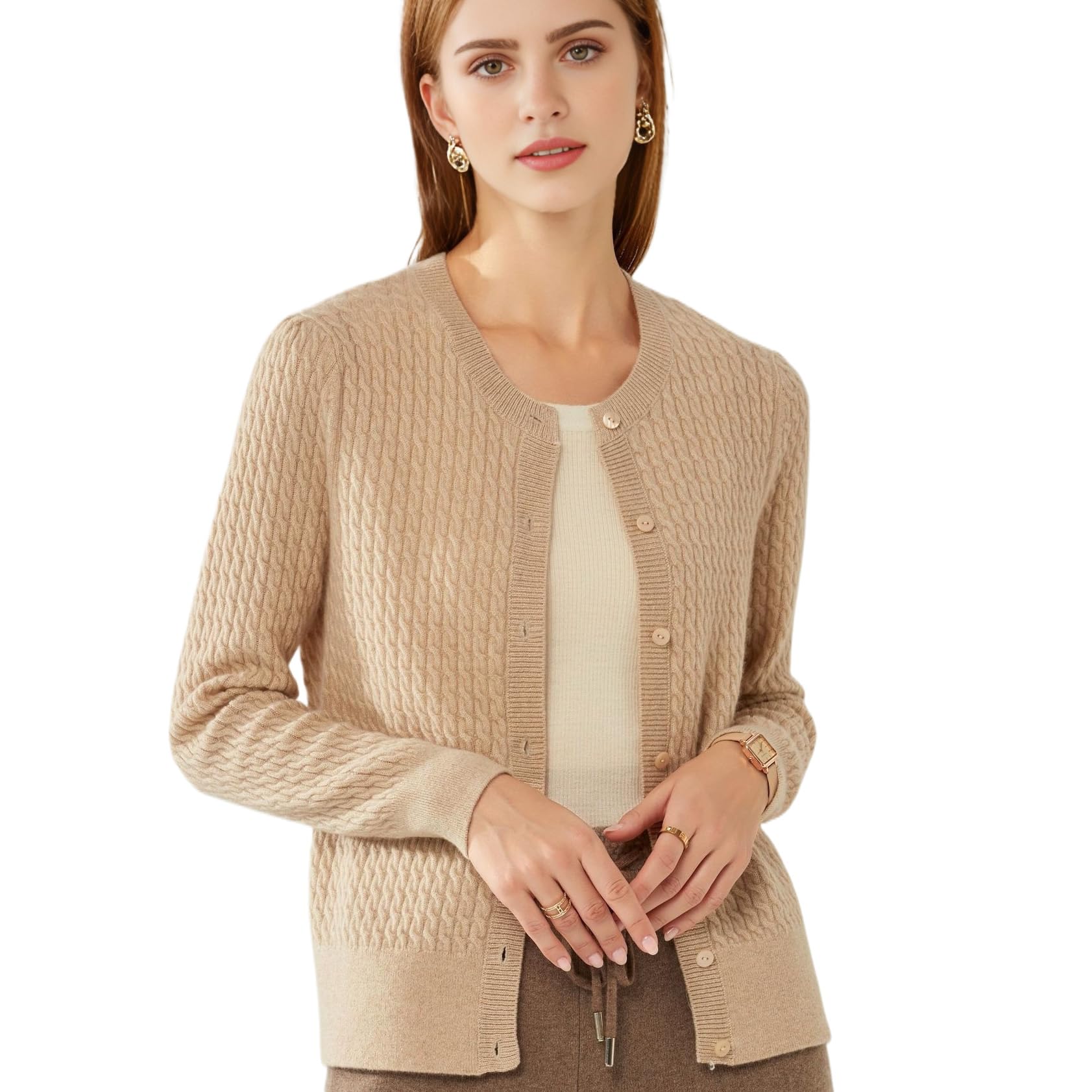 100 Cashmere Cable Knit Cardigan