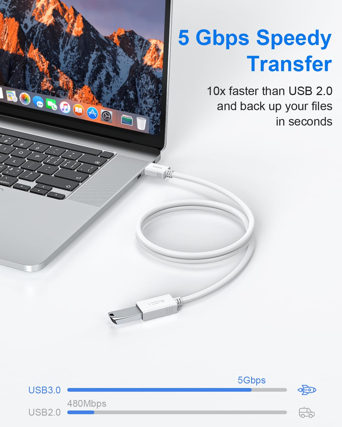 Amazon.com: VCZHS Tech USB Extension Cable White 1ft, USB 3.0