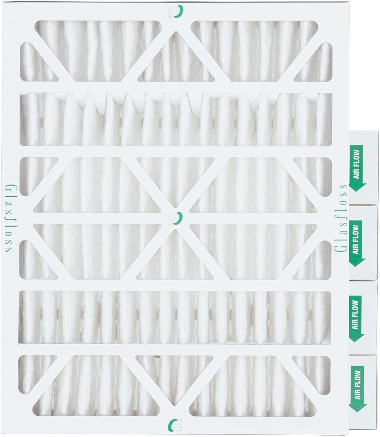 Glasfloss ZL 20x25x4 MERV 10 (FPR 5-6) 4 Inch Pleated Air Filters. (5-Pack). Actual Size: 19-1/2 x 24-1/2 x 3-3/4