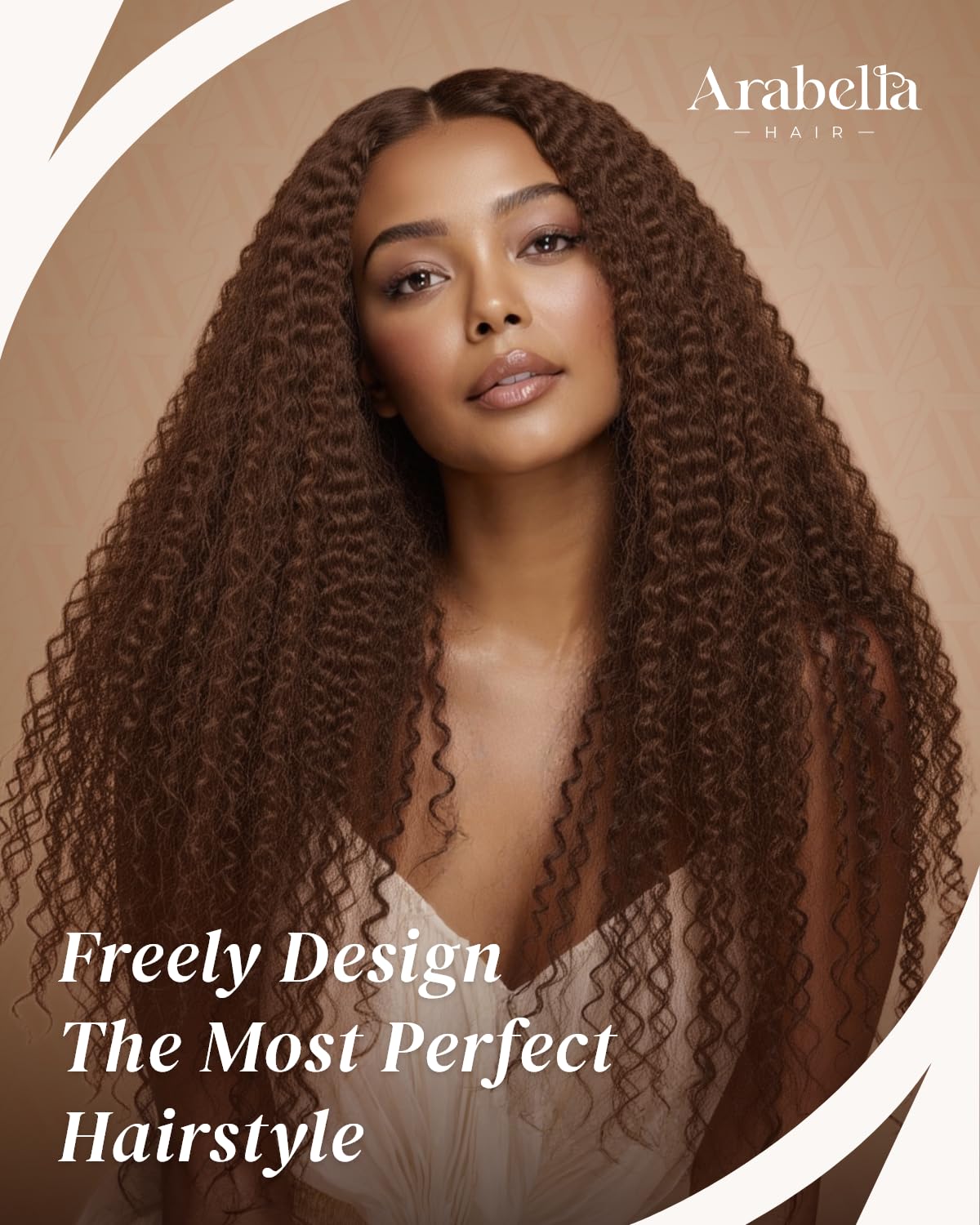 Arabella Chocolate Brown Deep Wave Glueless Wigs Human Hair Pre Plucked Pre Cut 5x6 HD Lace 230% Density Bleached Knotes Colored Lace Frount Hair (26 Inch, Deep Curly Wig)